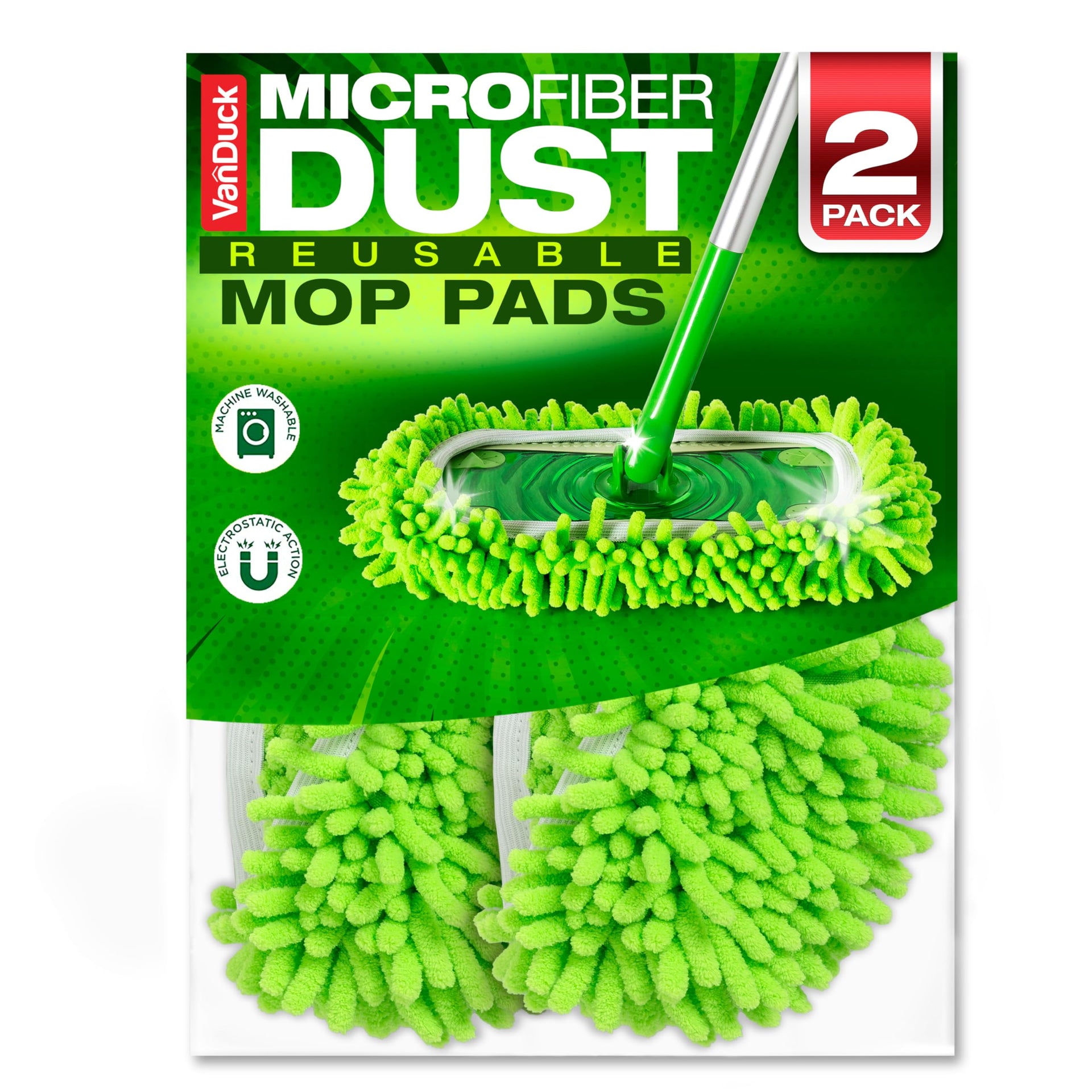 Reusable Microfiber Dust Mop Refill for Swiffer Sweeper (2 Count)