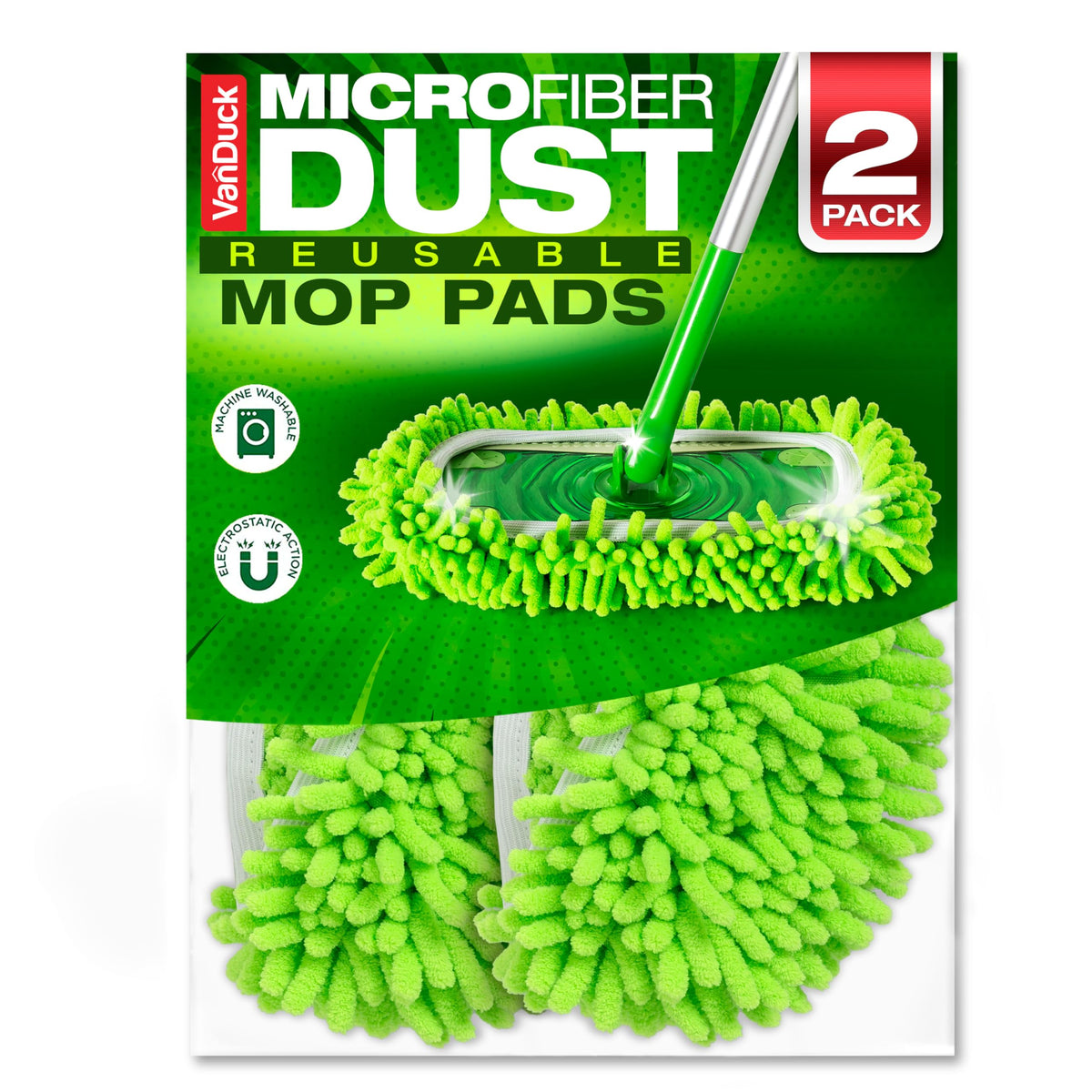 Reusable Microfiber Dust Mop Refill for Swiffer Sweeper (2 Count)