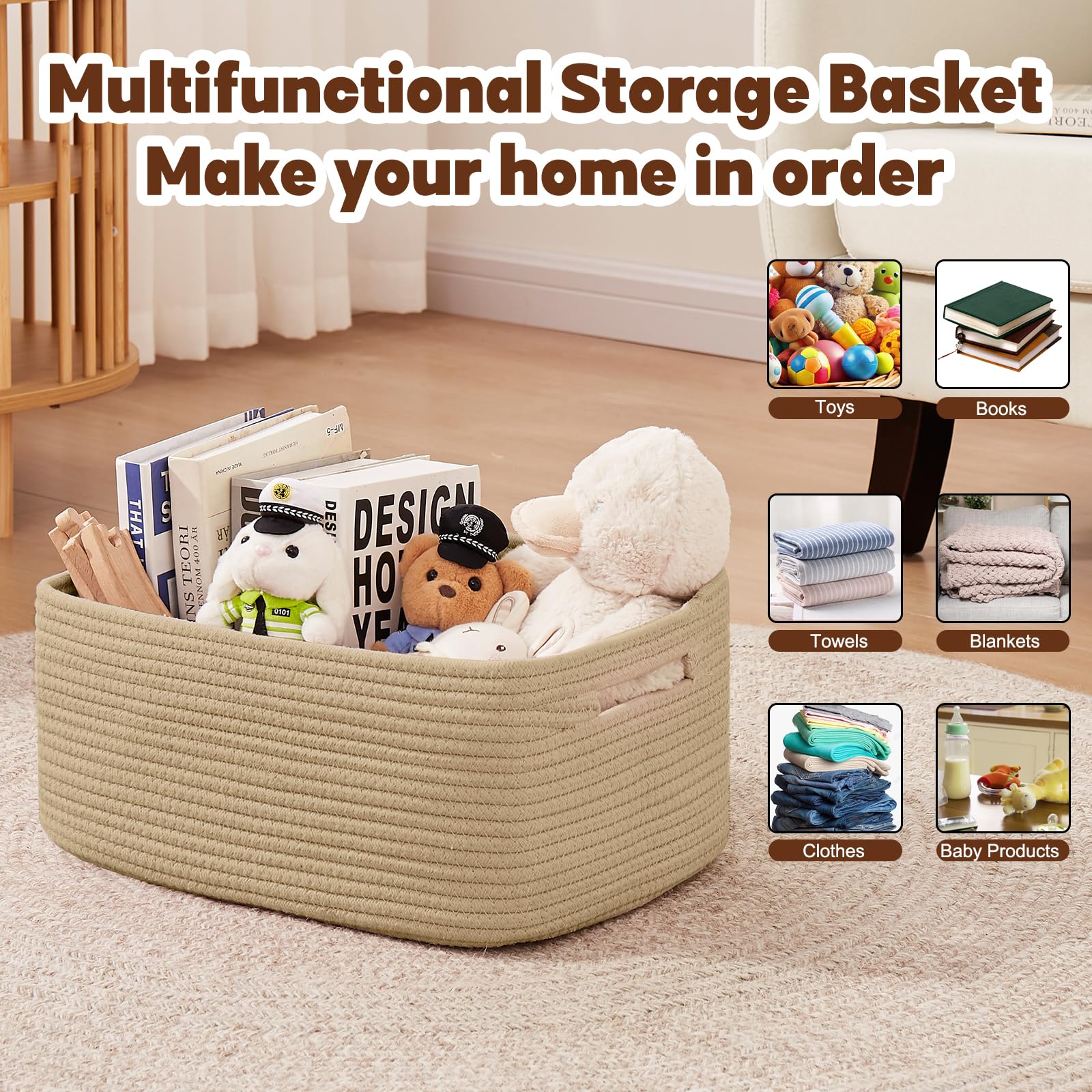 Storage Basket for Shelves (2 Count)