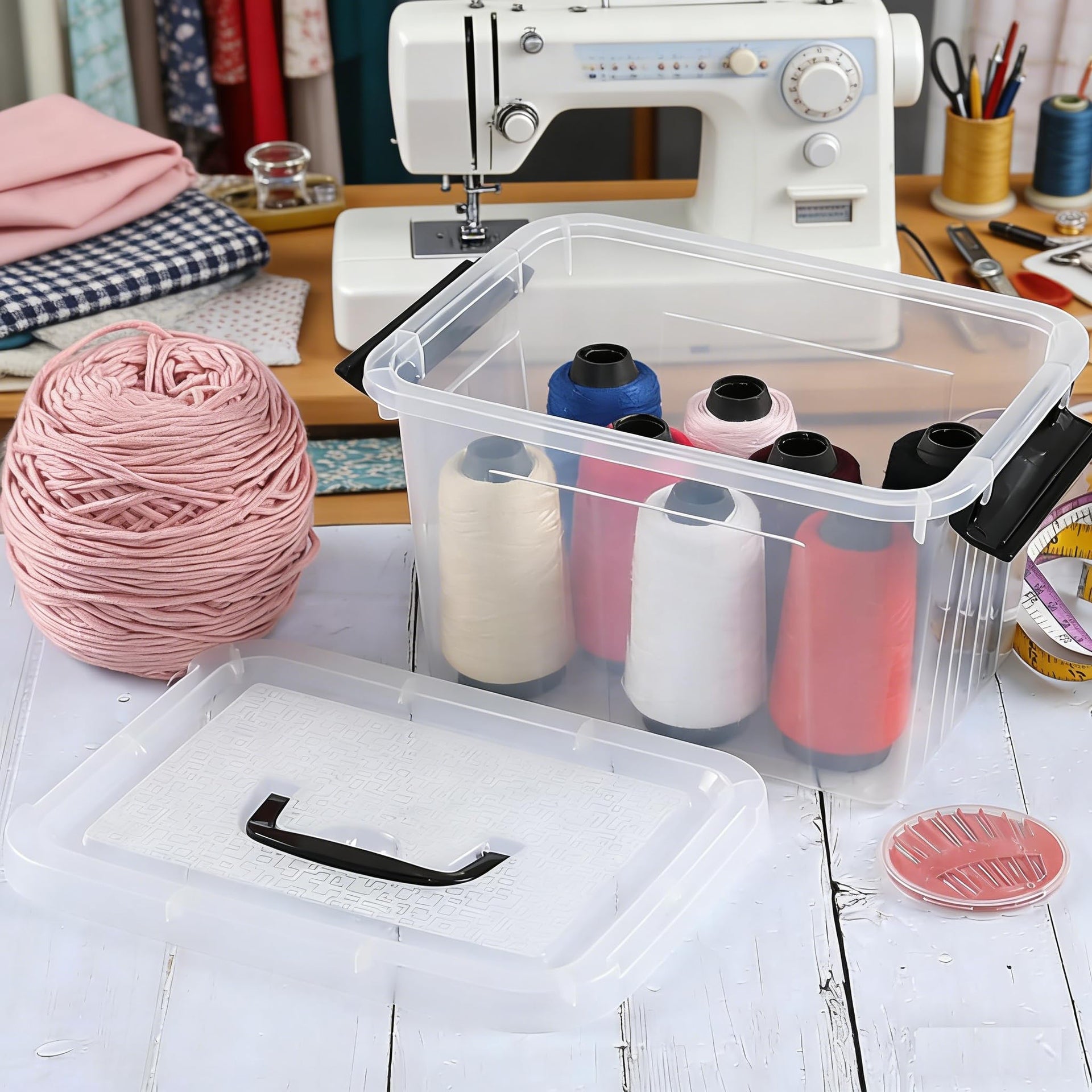 Plastic Storage Boxes With Lids and Latches (4 Count)