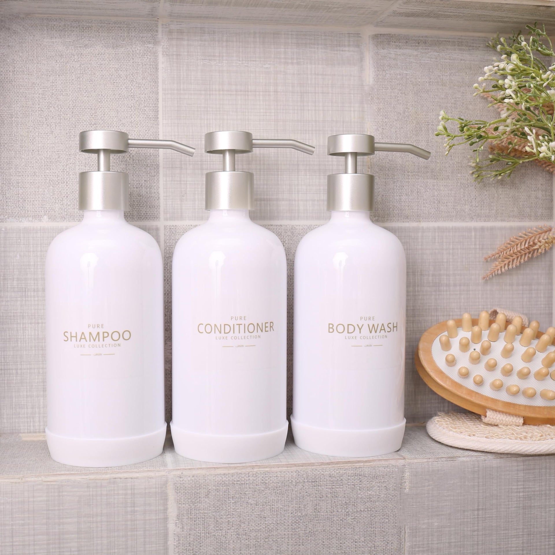 Shampoo and Conditioner Dispenser Set of 3 (3 Count)