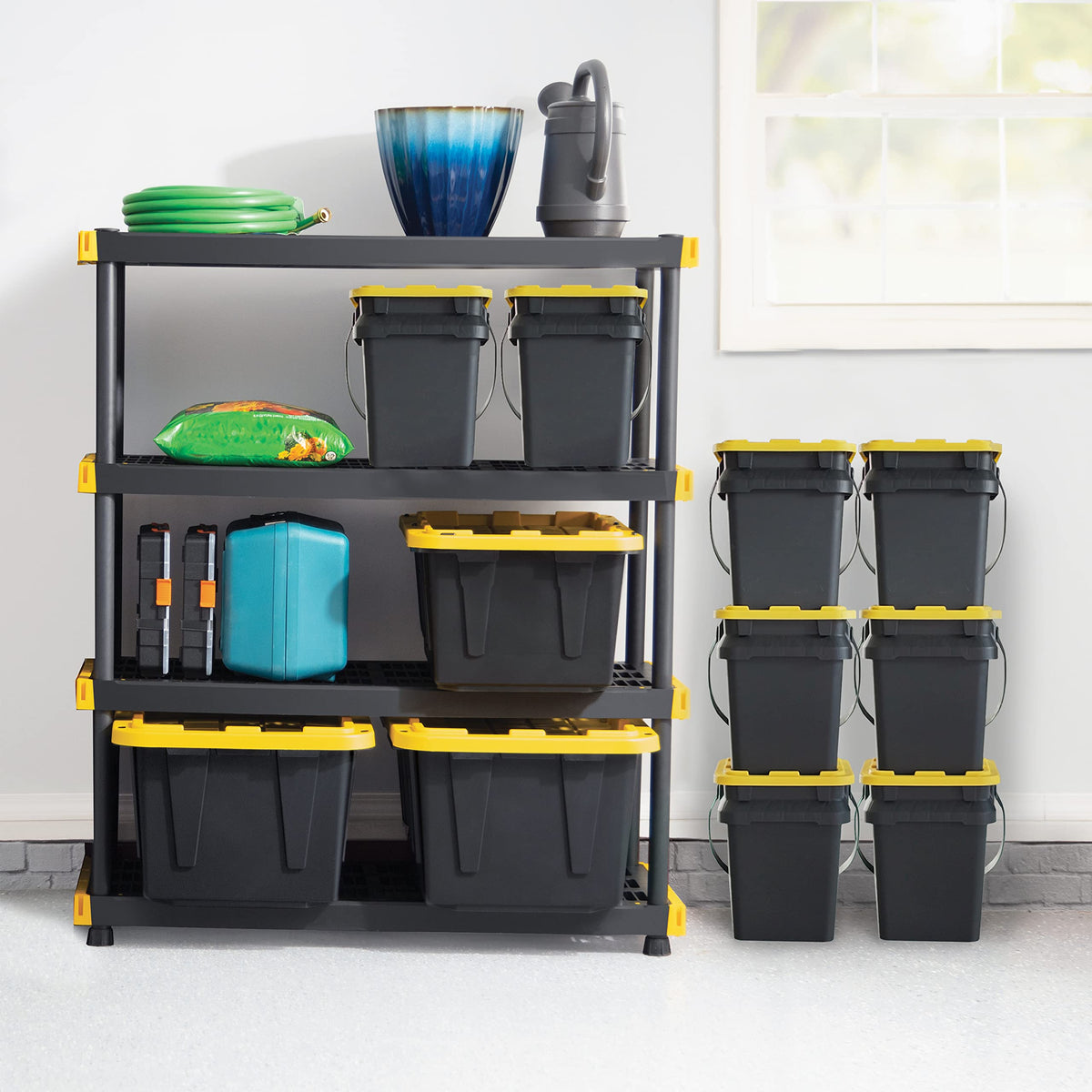 Heavy Duty 4 Tier Garage Storage Shelves + 4