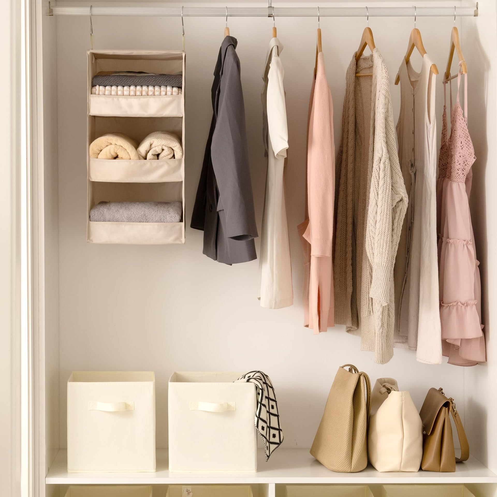 3 Shelf Hanging Closet Organizer