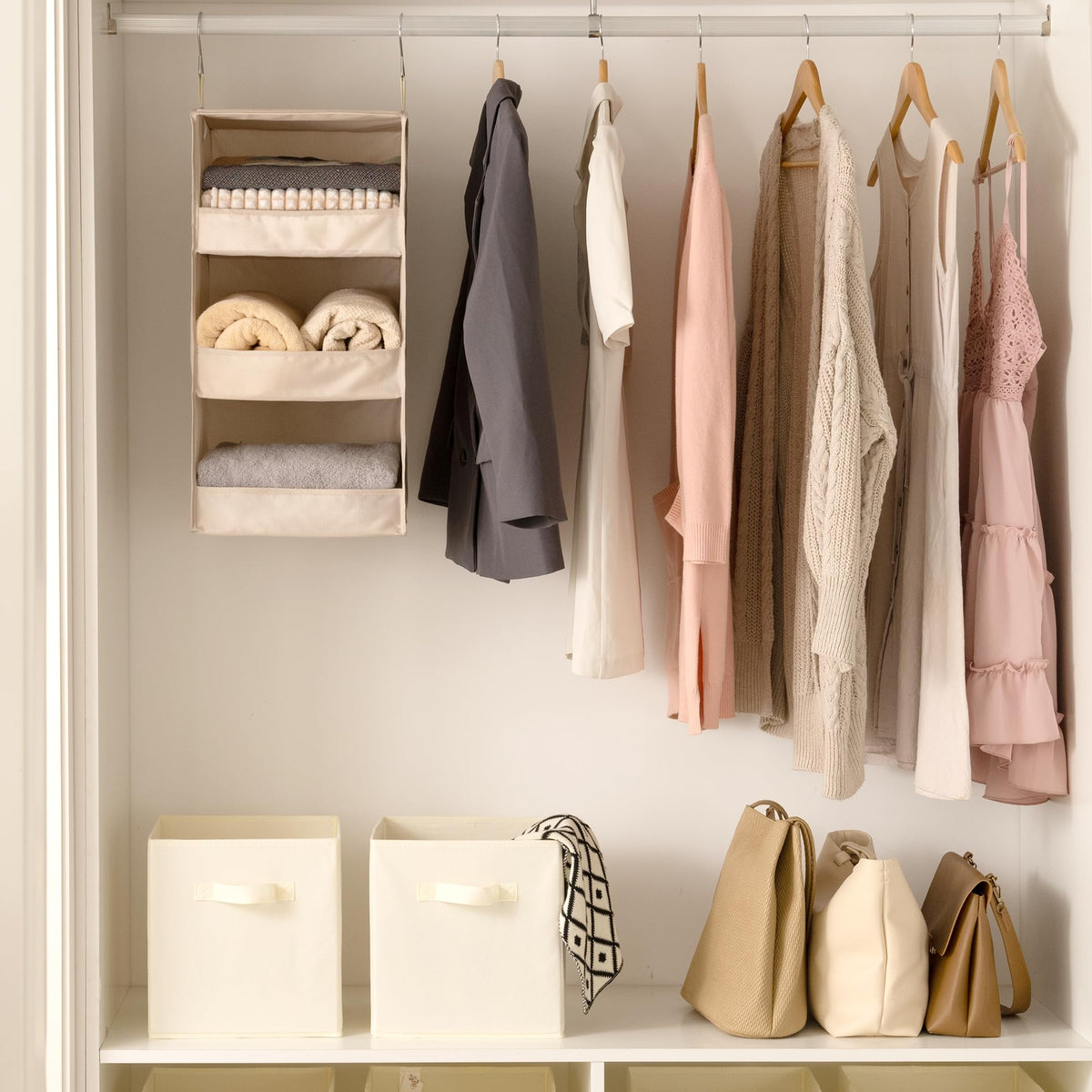 3 Shelf Hanging Closet Organizer