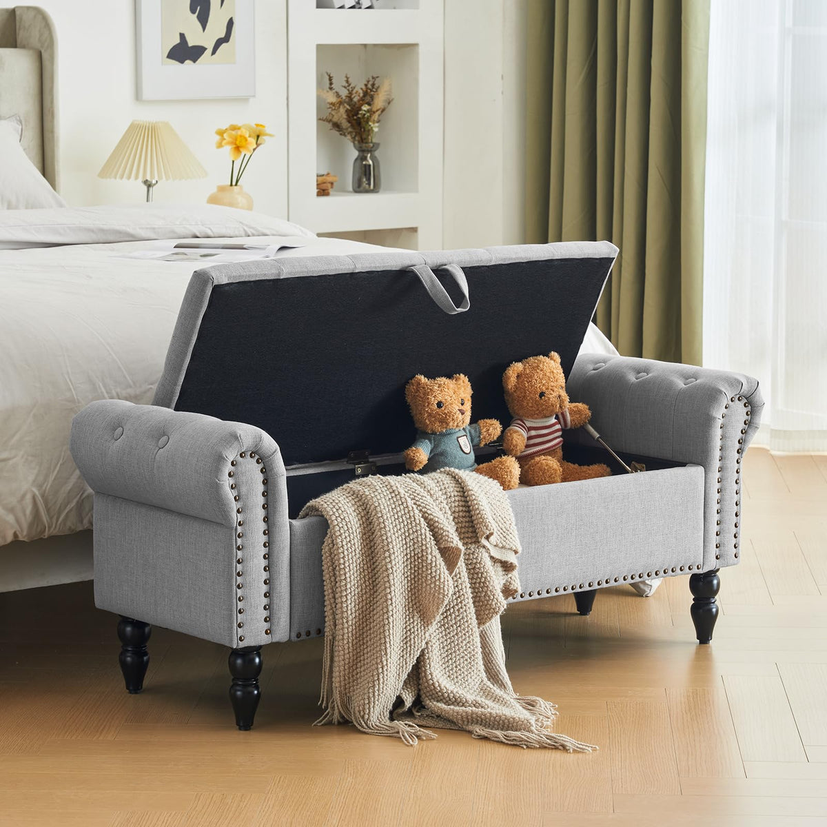 Storage Ottoman Bench for Queen Size Bed