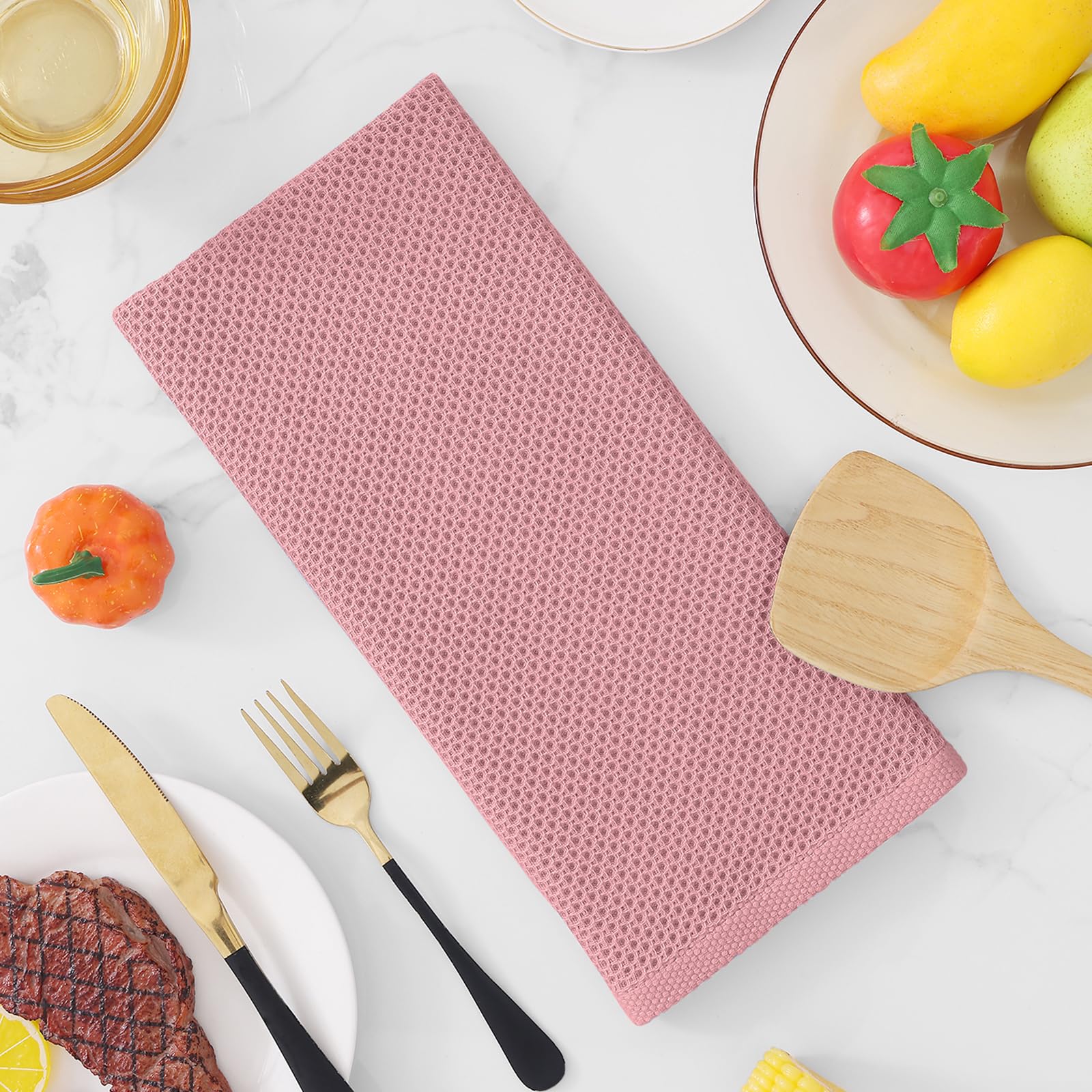 100% Cotton Waffle Weave Kitchen Dish Towels 4 (4 Count)