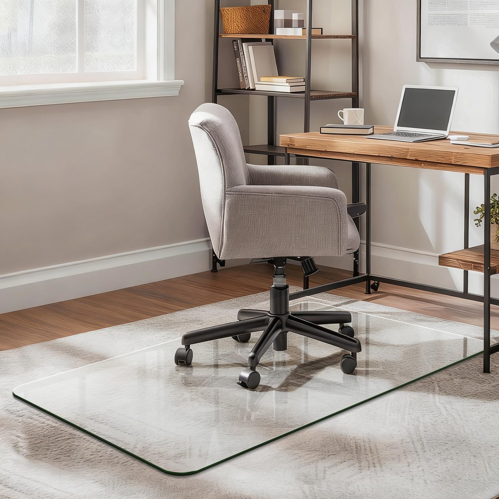 29"x48" Tempered Glass Chair Mat for Carpet & Hardwood Floors