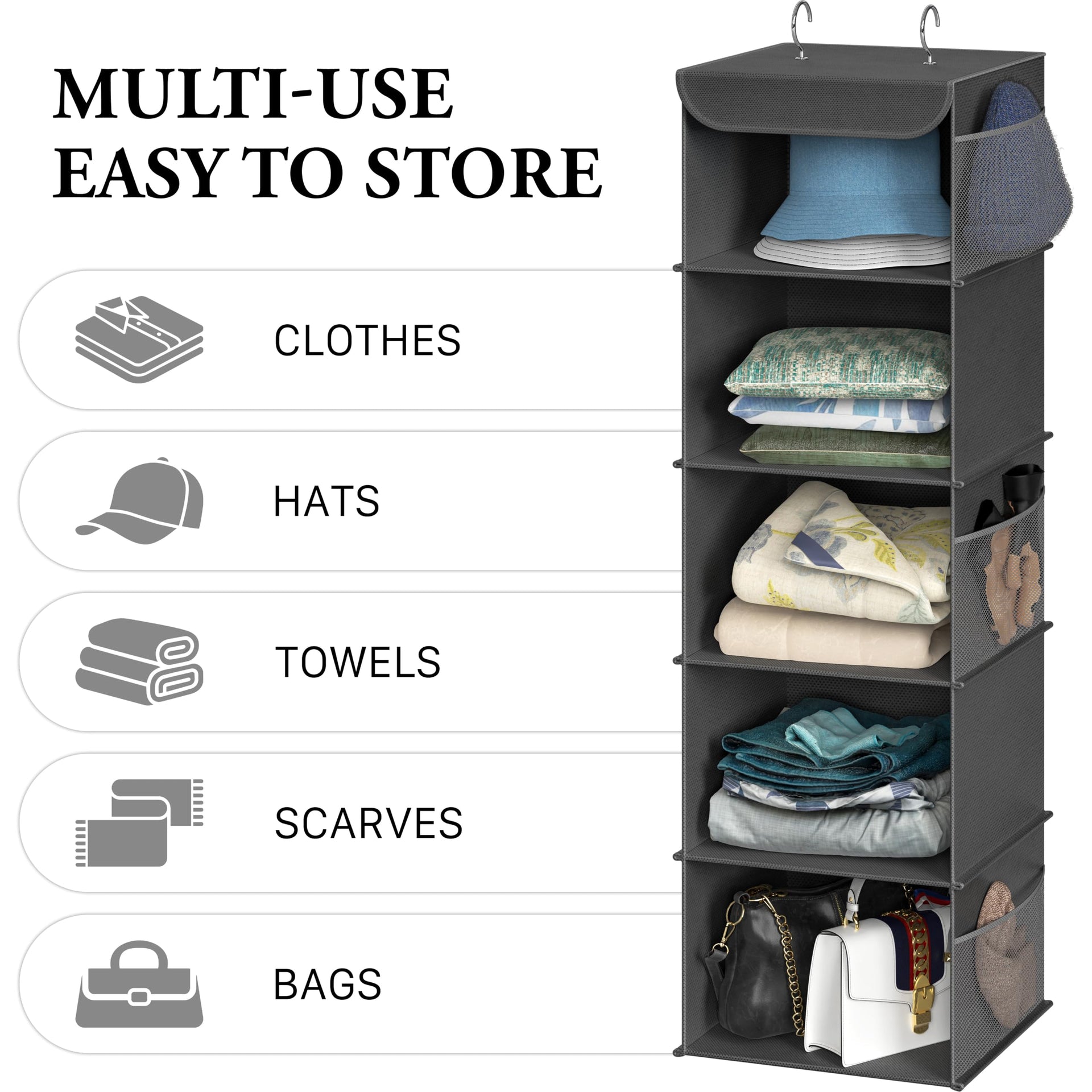 5 Shelf Hanging Closet Organizer