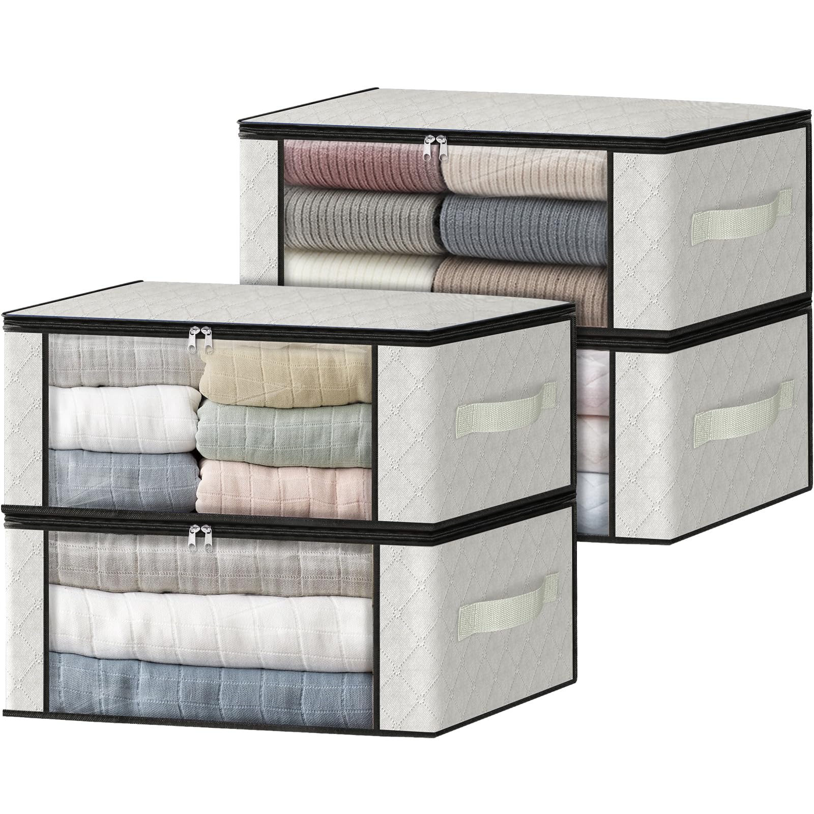 4 Pack Clothes Organizer Storage Bags (4 Count)