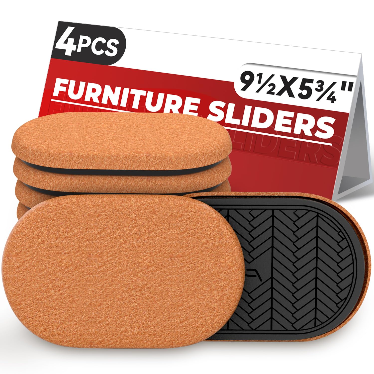 Felt Furniture Sliders for Hardwood Floors (4 Count)