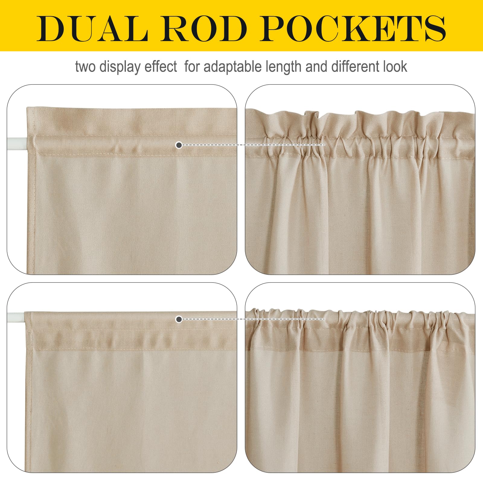 Kitchen Door Window Curtain 26 x 40 inches Long with Tieback