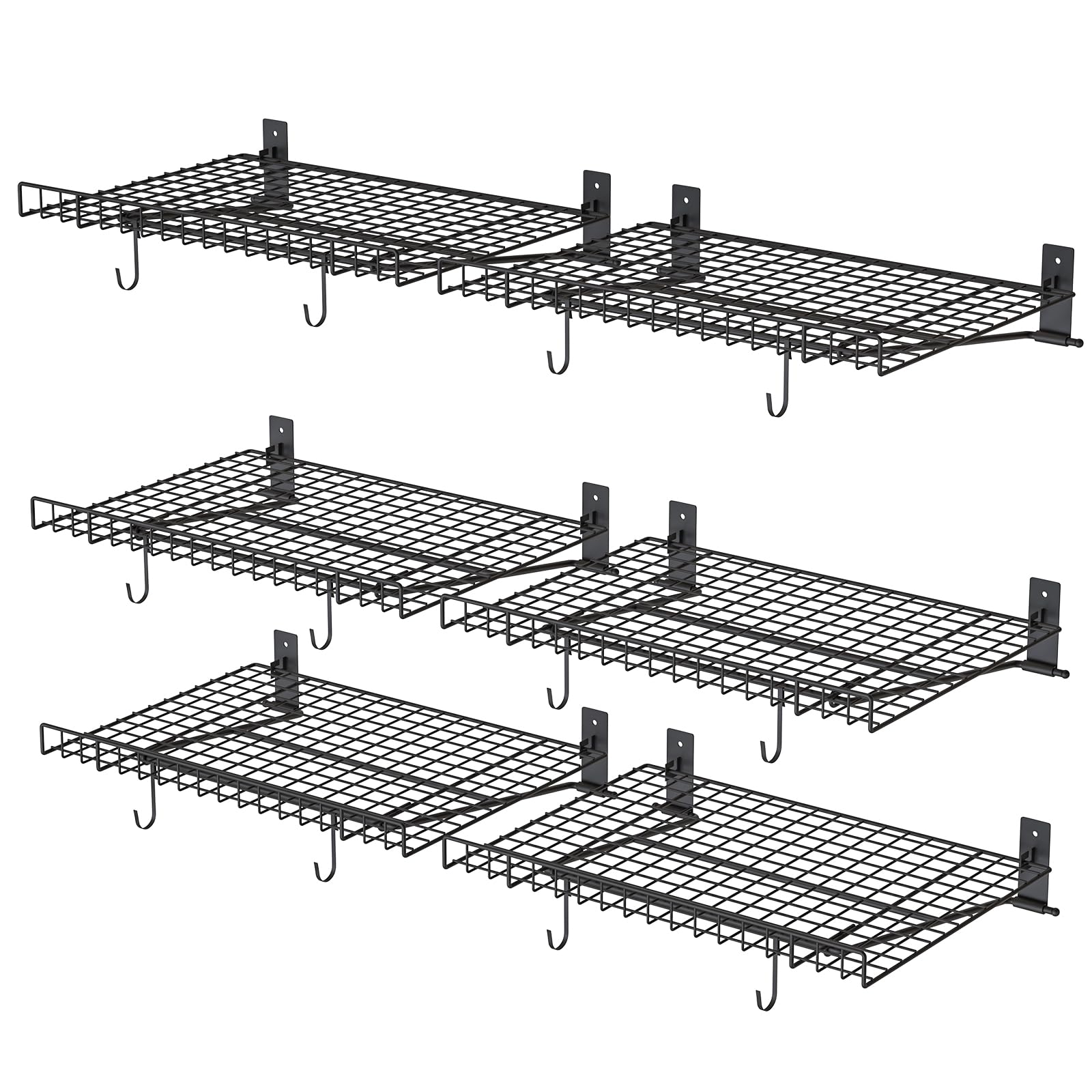 6 Pack Foldable Wall Shelf (6 Count)
