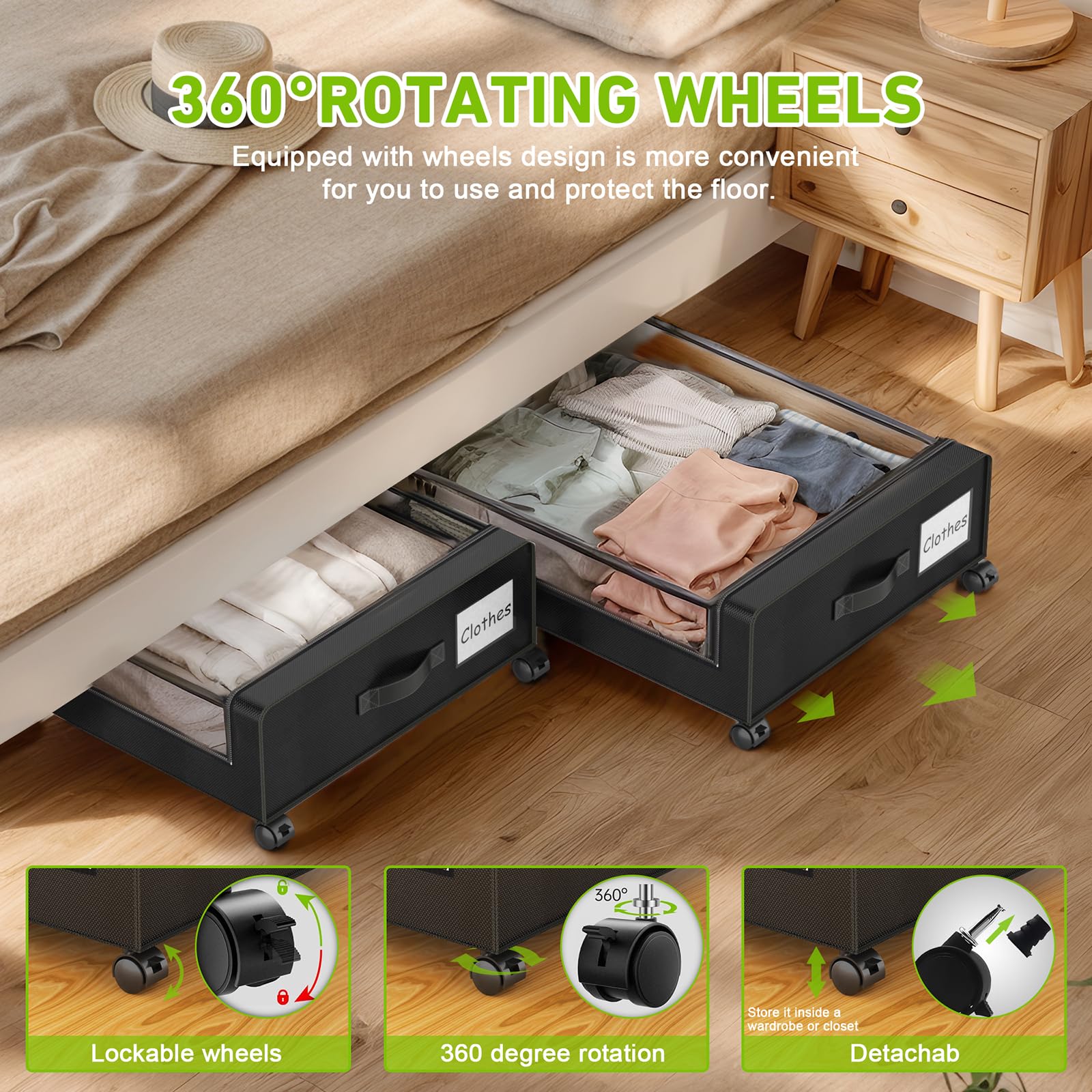Under Bed Storage with Wheels (2 Count)