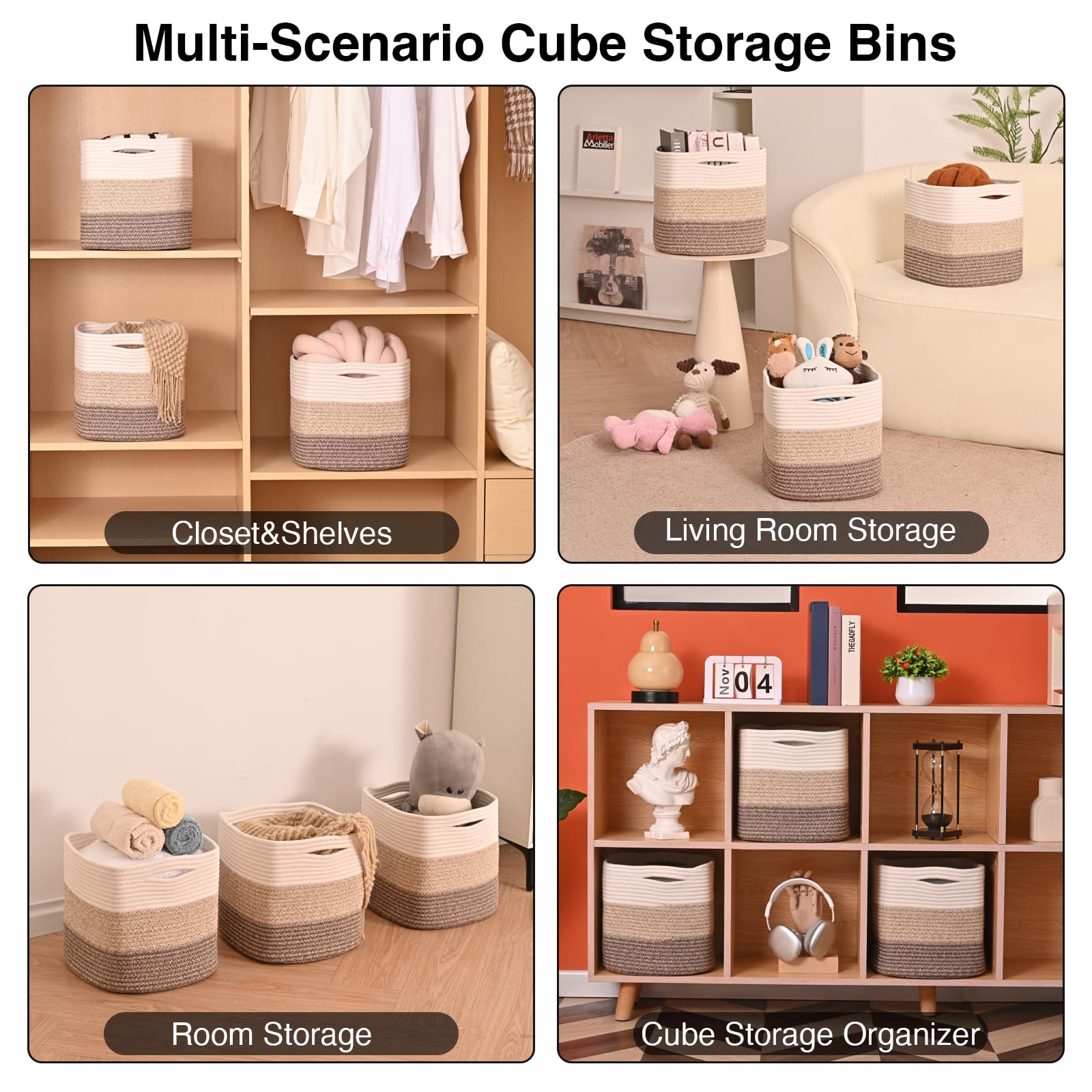 11 Inch Cube Storage Bins (3 Count)
