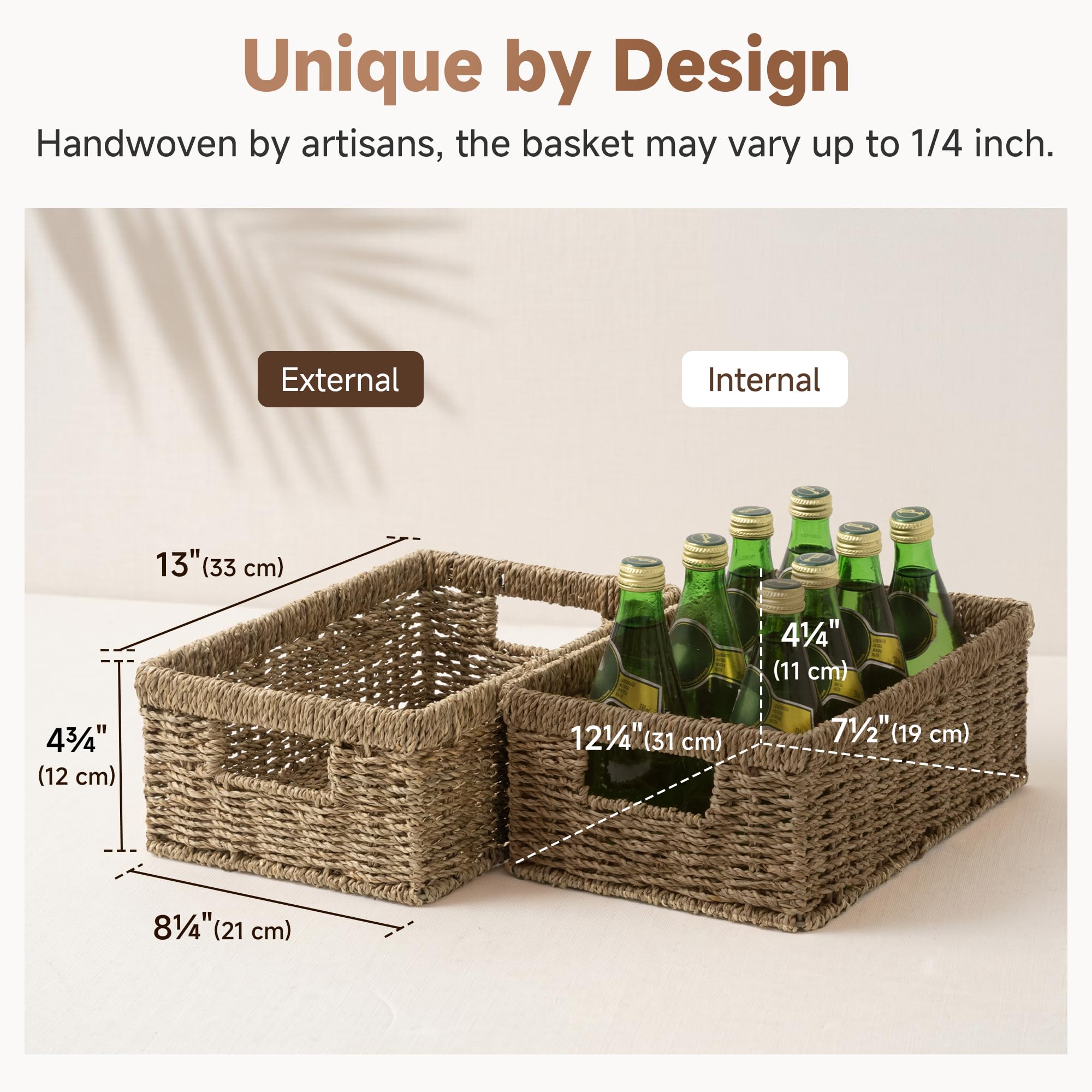 Wicker Baskets for Organizing (2 Count)