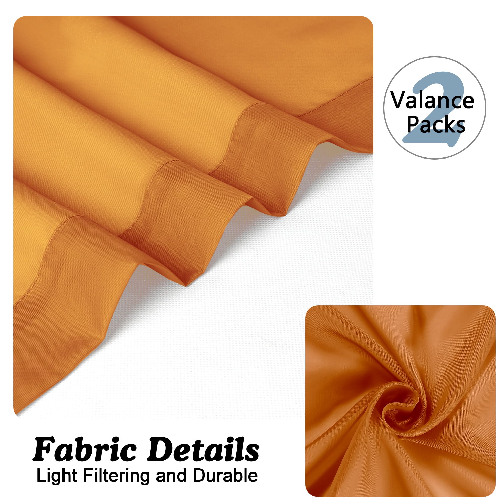 Sheer Valances for Windows 2 Pack (2 Count)
