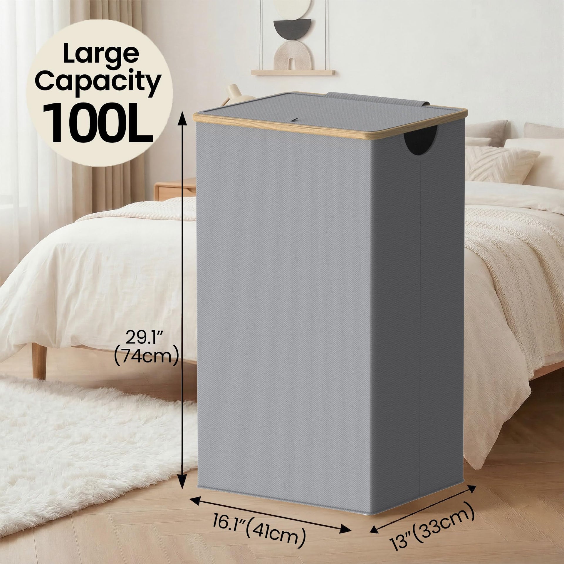 Laundry Basket with Lid and Removable Bag