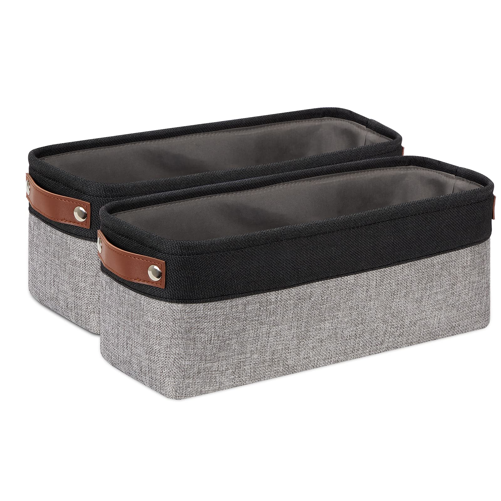 Small Bathroom Baskets for Toilet Fabric Storage Baskets 2 Pack (2 Count)