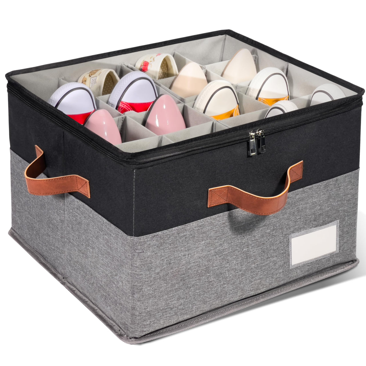 1 Pack Shoe Organizer for Closet with Adjustable Divider Shoe Storage Box