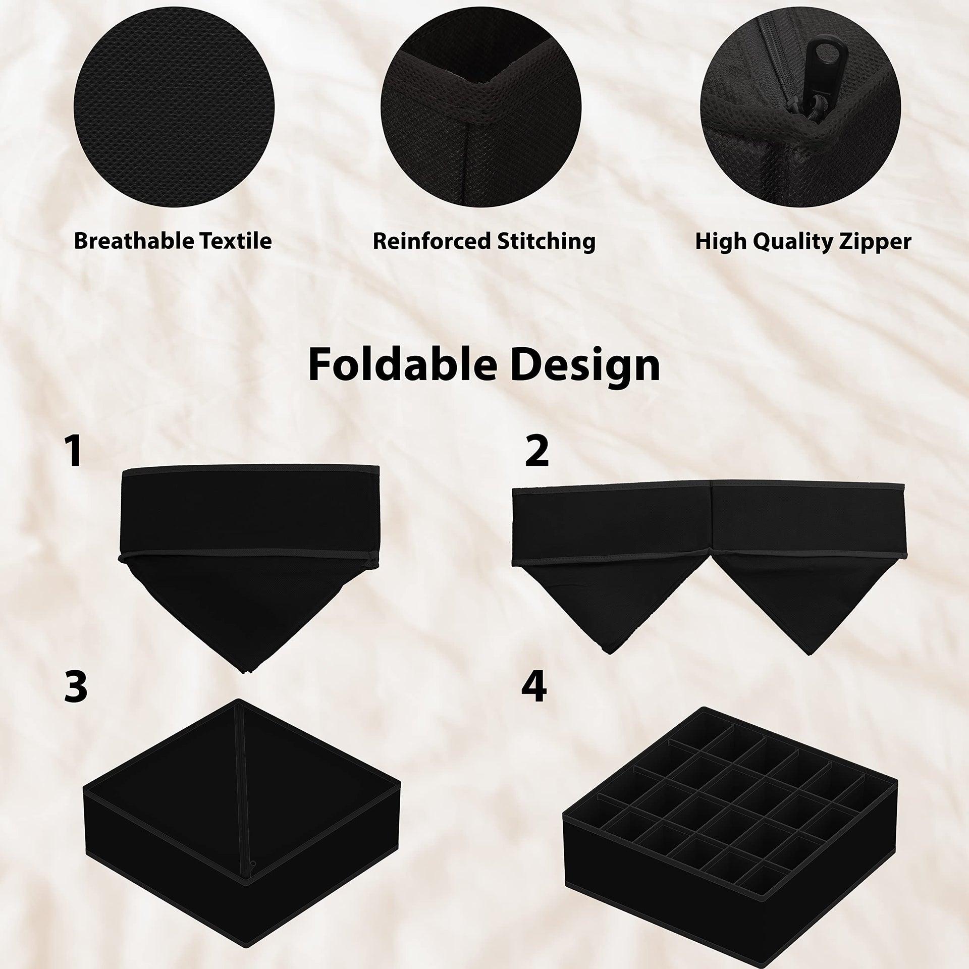 4 Pack Drawer Organizer Set for Underwear (4 Count)