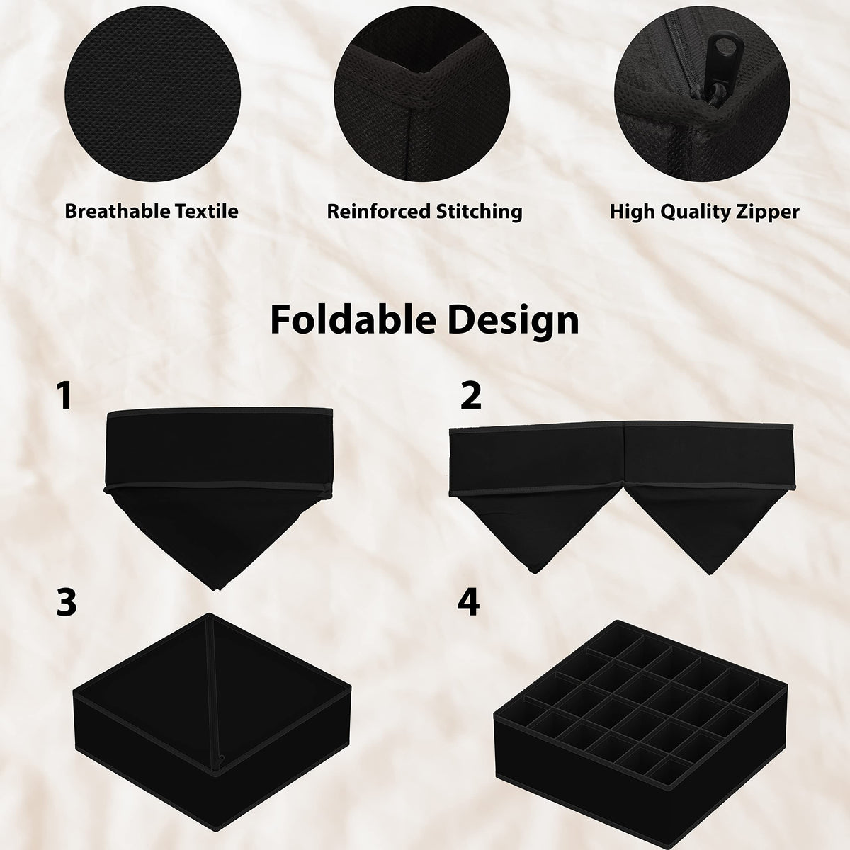 4 Pack Drawer Organizer Set for Underwear (4 Count)