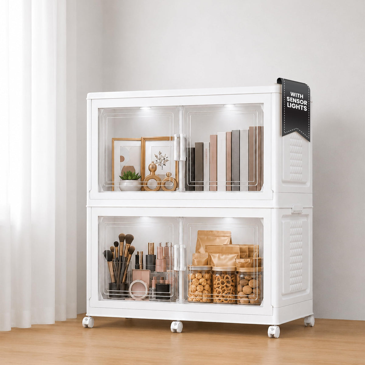 376QT 94GAL 2 Pack Foldable Cabinets with Wheels (2 Count)