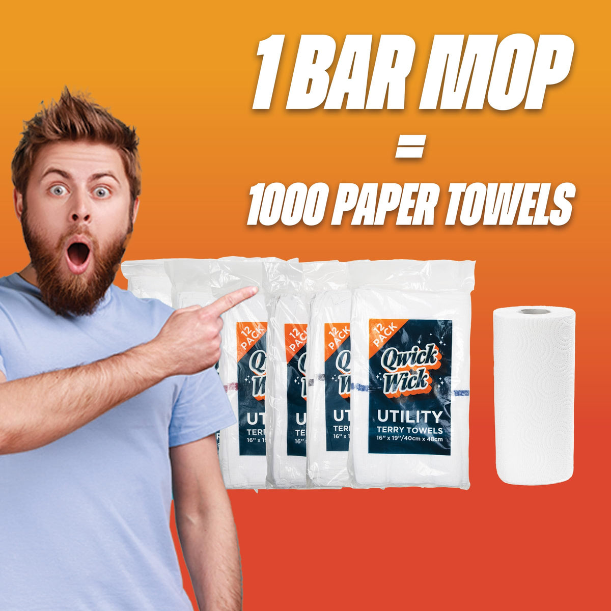 Arkwright Bar Mop Towels Bulk (60 Count)