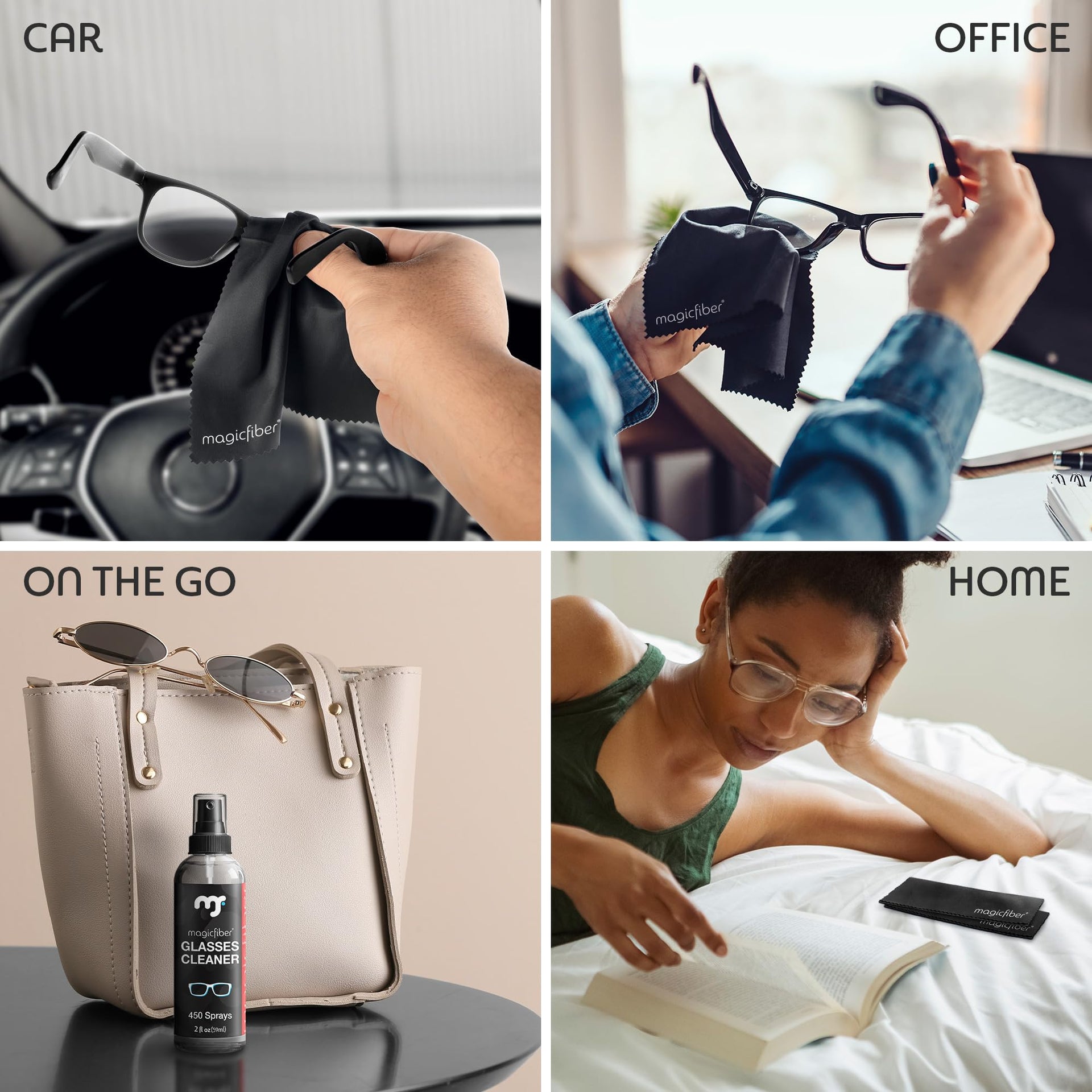 Glasses Cleaner Spray & Cloth Kit