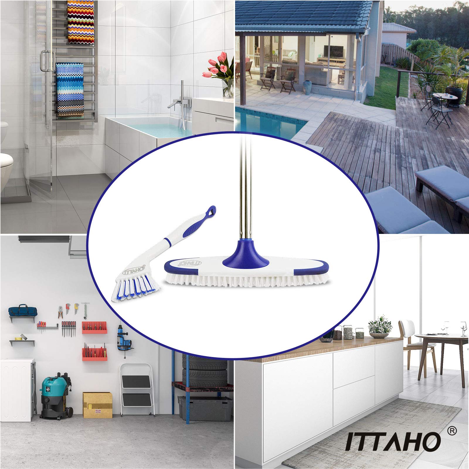 Floor Scrub Brush with Long Handle