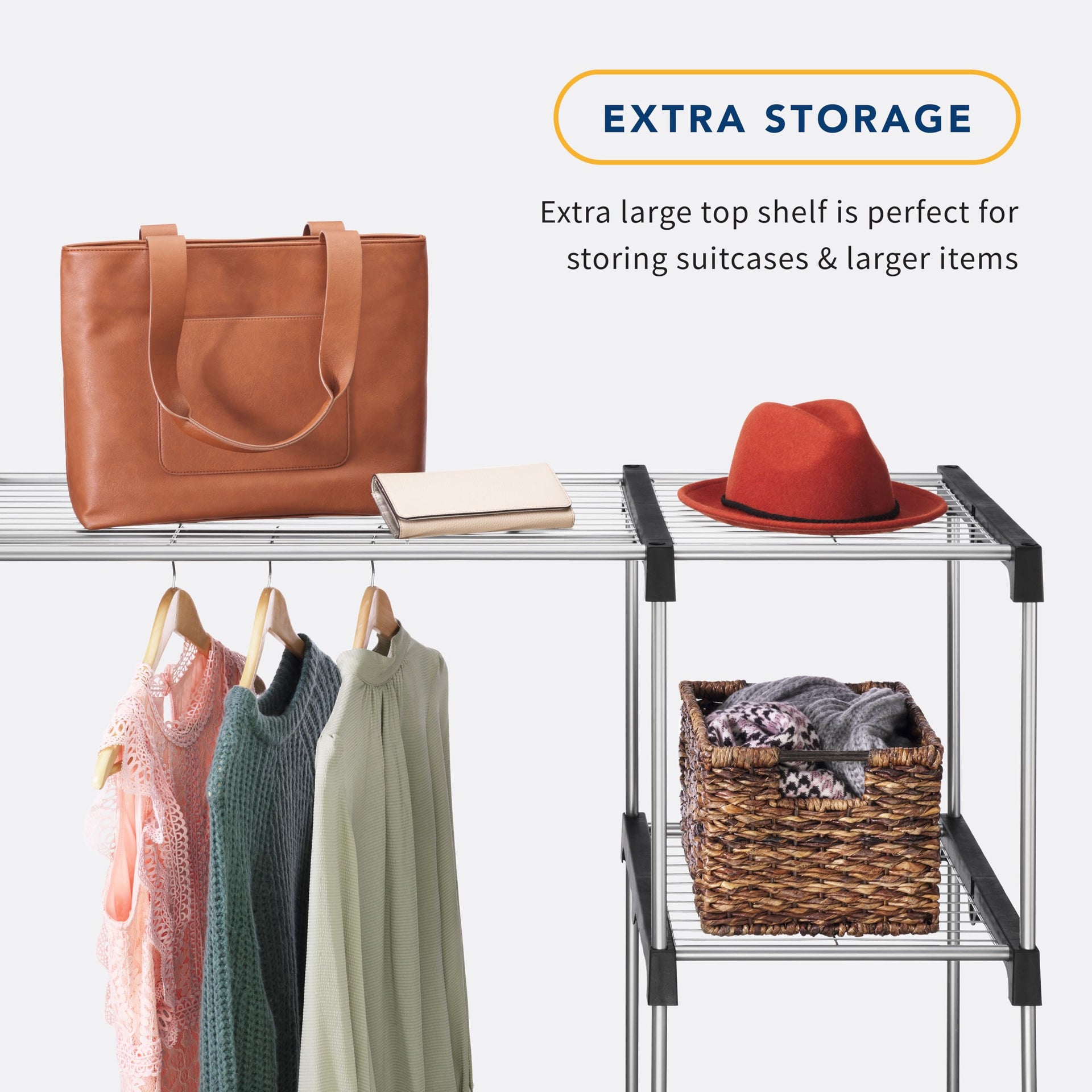 Double Rod Freestanding Closet Organizer