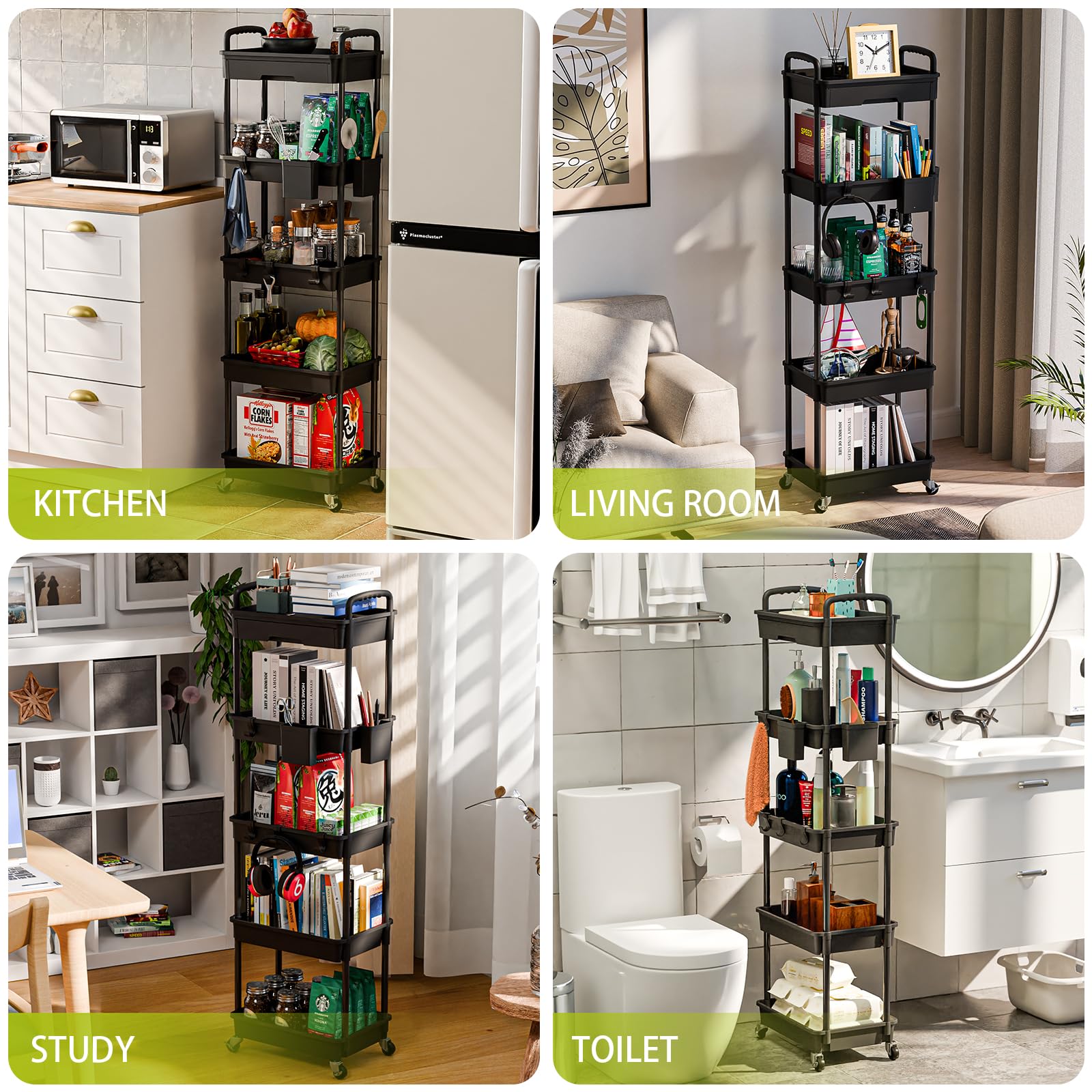 5 Tier Rolling Cart Organizer