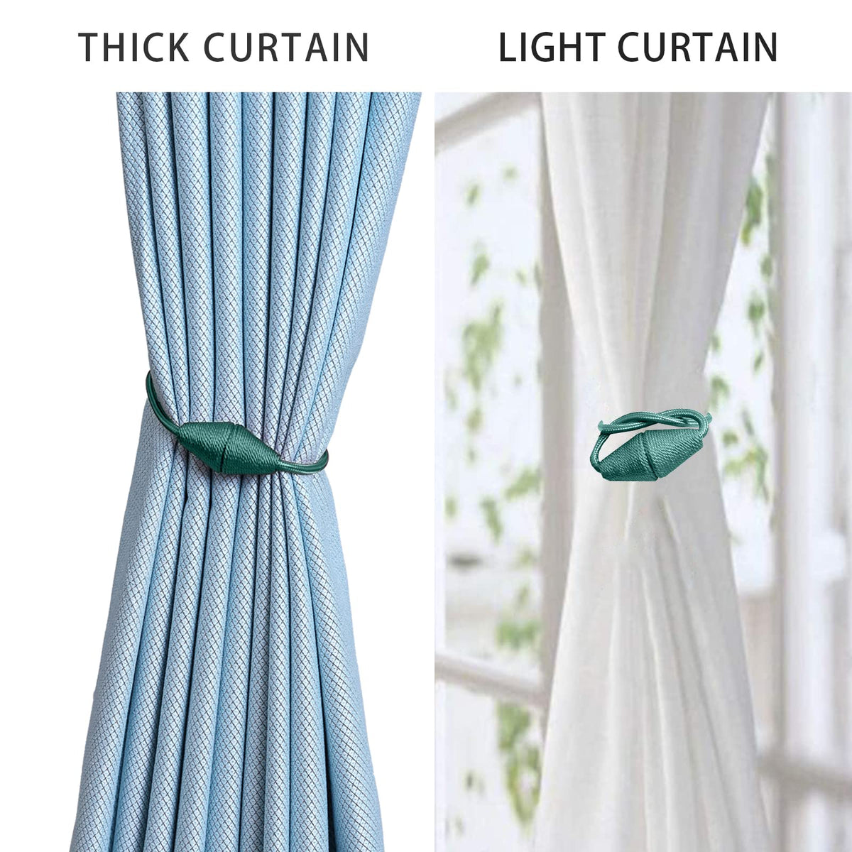 2 PCS Magnetic Curtain Tiebacks (2 Count)