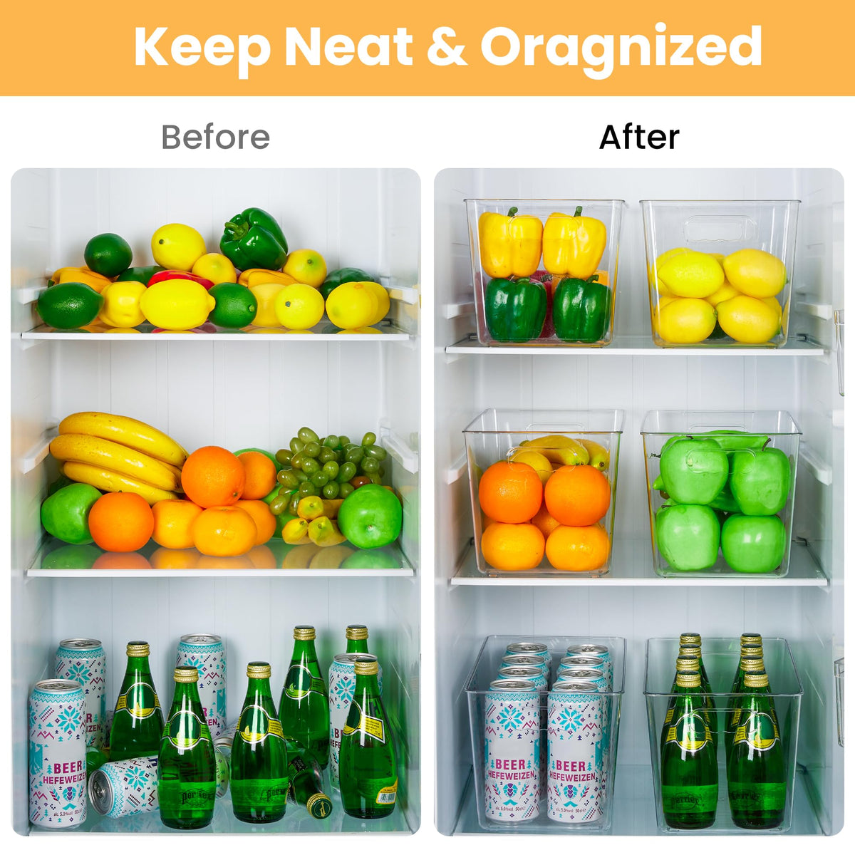 10 Pack Clear Storage Bins (10 Count)