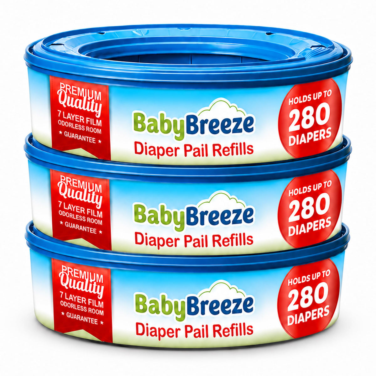Diaper Pail Refill Bags Compatible with Playtex Diaper Genie Pails Odor Absorbing Diaper Disposal Trash Bags (840 Count)