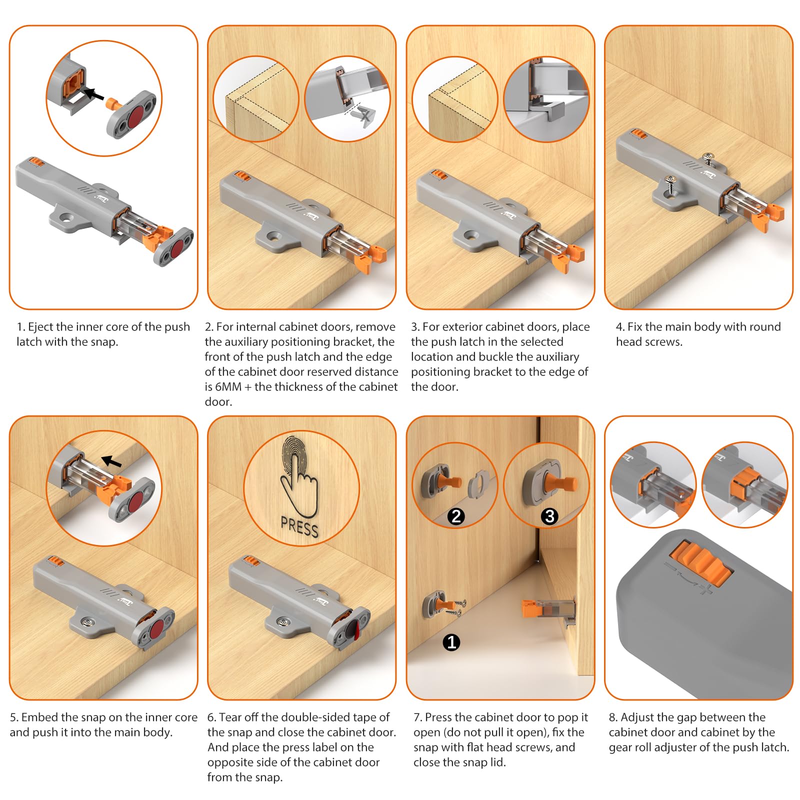 Strong Heavy Duty Push Latch (2 Count)