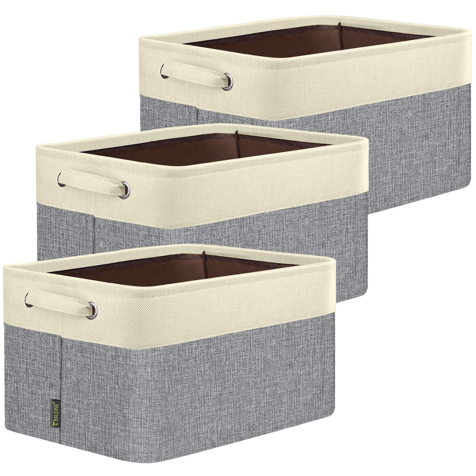 3 Pack Fabric Closet Storage Bins for Shelves (3 Count)
