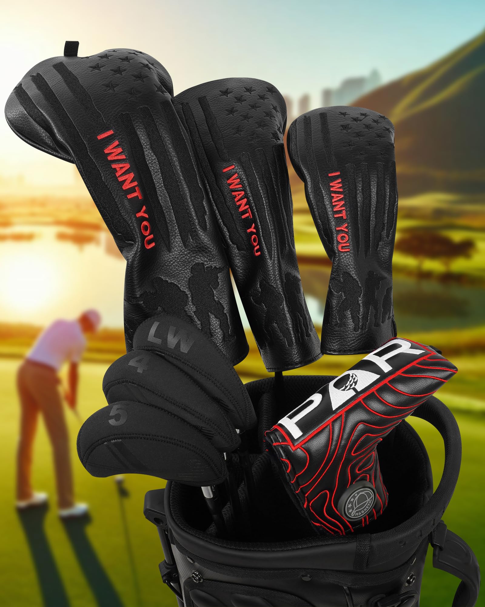 Golf Blade Putter Cover Head Covers Club Protector Magnetic Bar Closure USA Pattern for Scotty Cameron Taylormade Odyssey