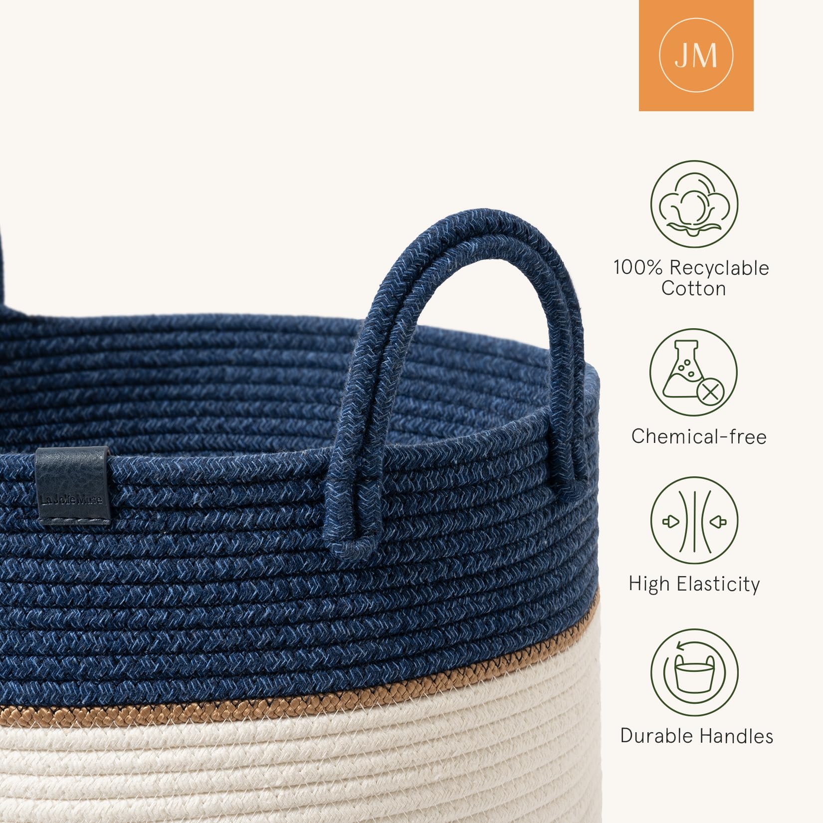 72L Extra Large Cotton Rope Laundry Basket