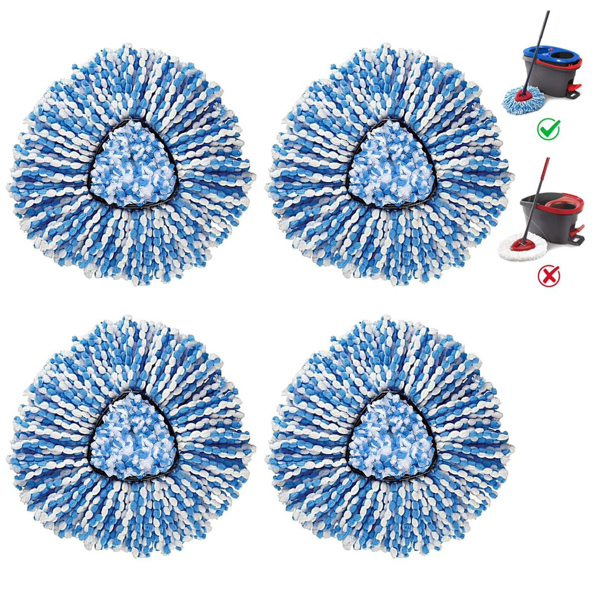 BonusLife 4 Pack Mop Head for O (11 Ounce)