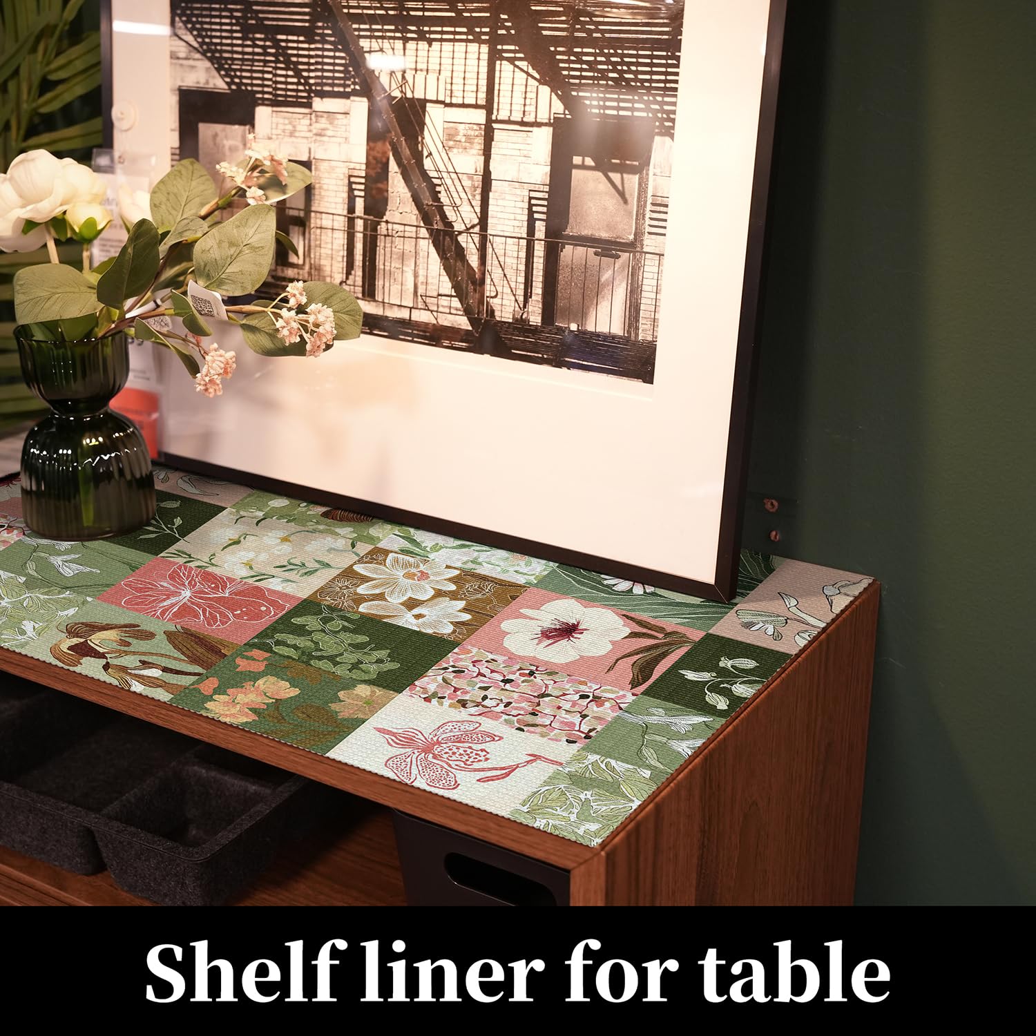 Shelf Liners for Cabinet Dresser Floral Drawer Liner 12In x 10FT