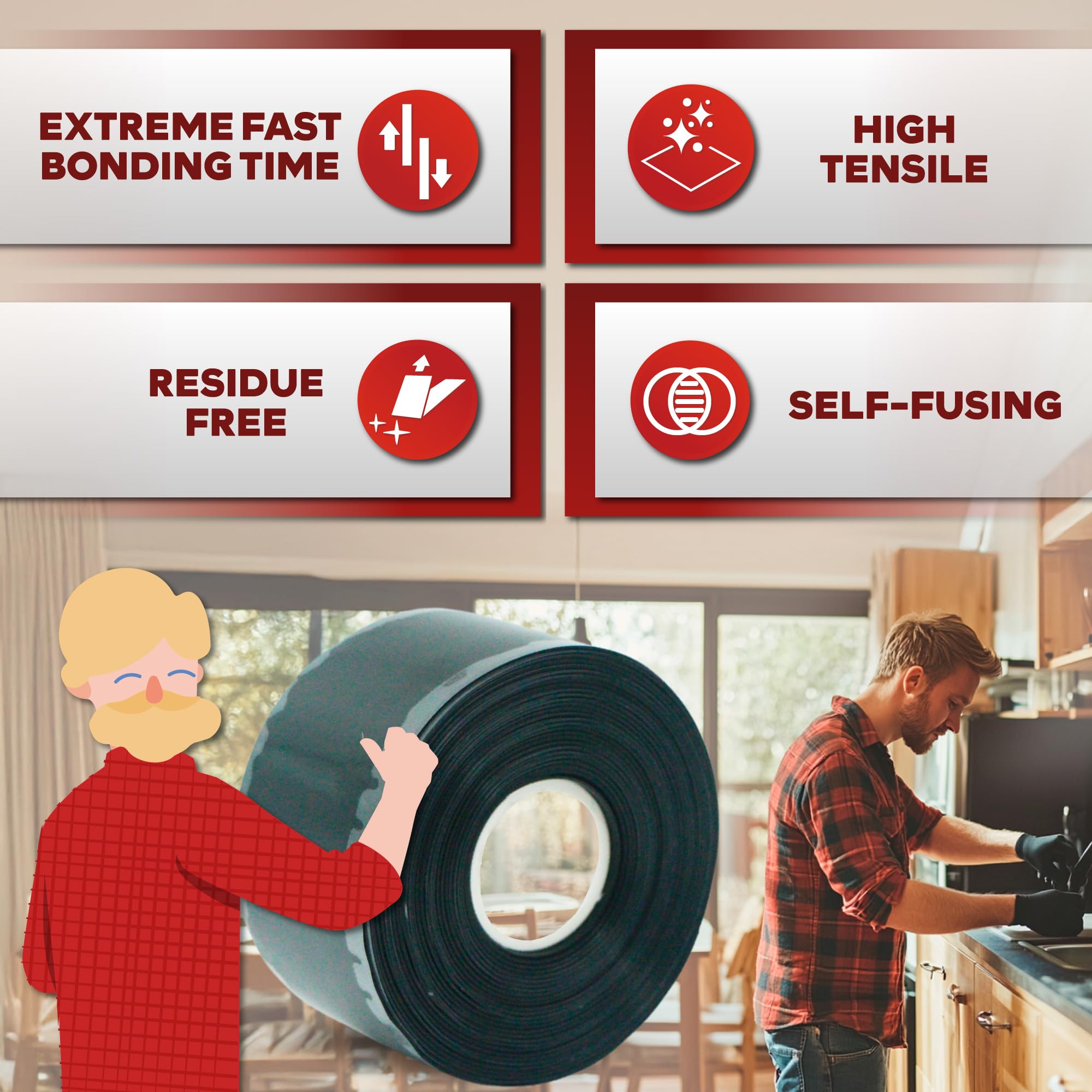 Self Fusing Silicone Tape Waterproof (36 Foot)