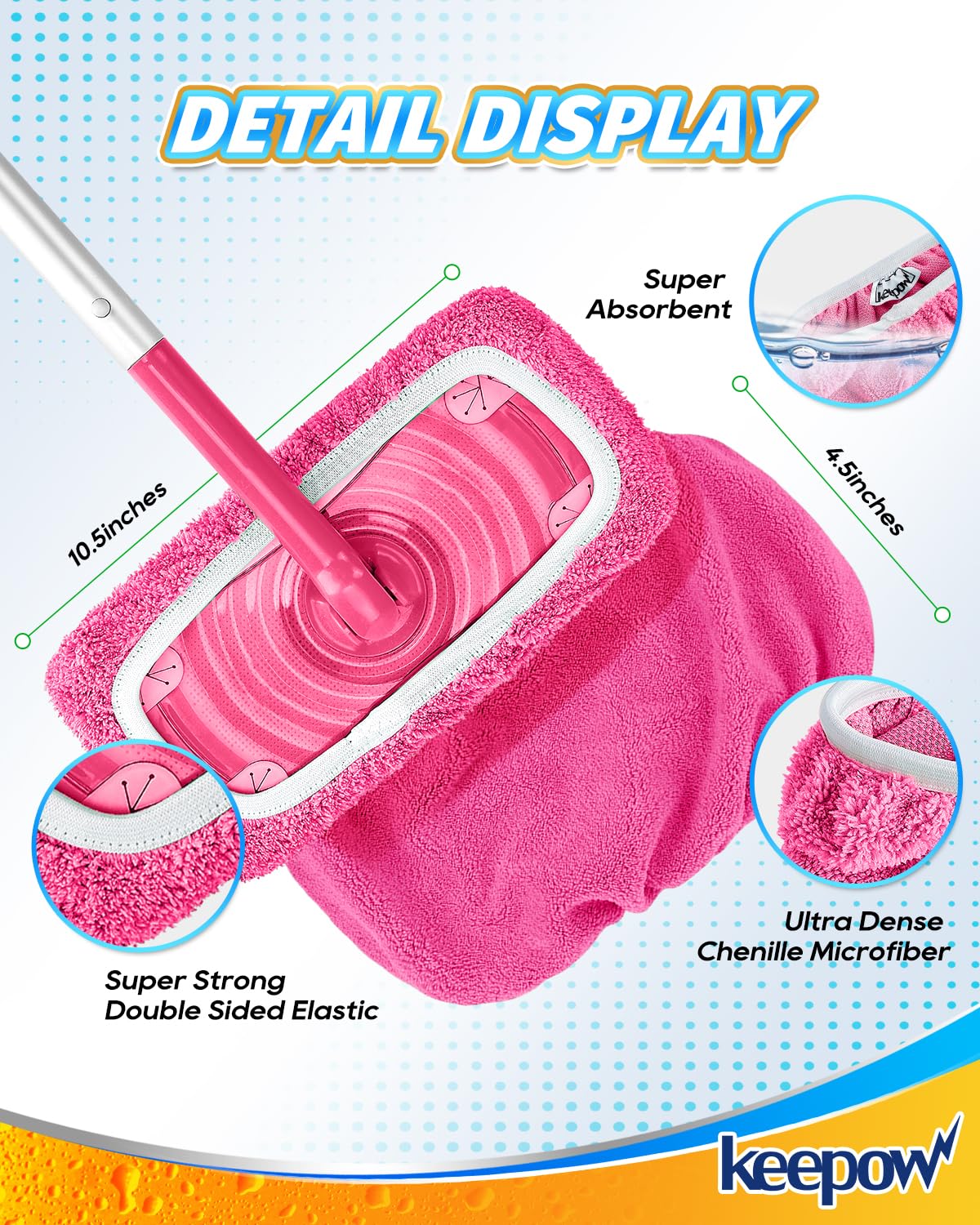 Reusable Microfiber Mop Pads Compatible with Swiffer Sweeper (6 Count)