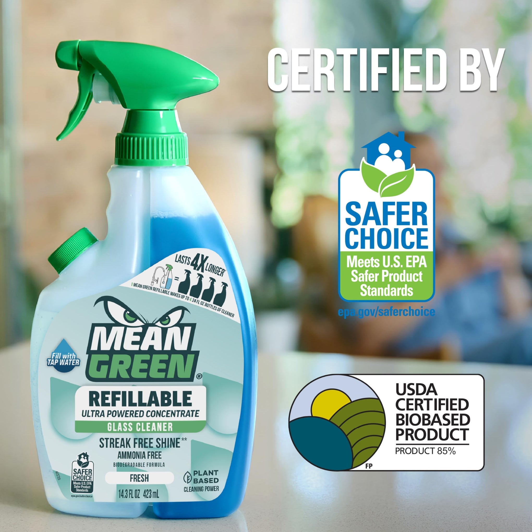 Refillable Ultra Powered Glass Cleaner Concentrate (28.6 Fl Oz) - ModHome Supplies