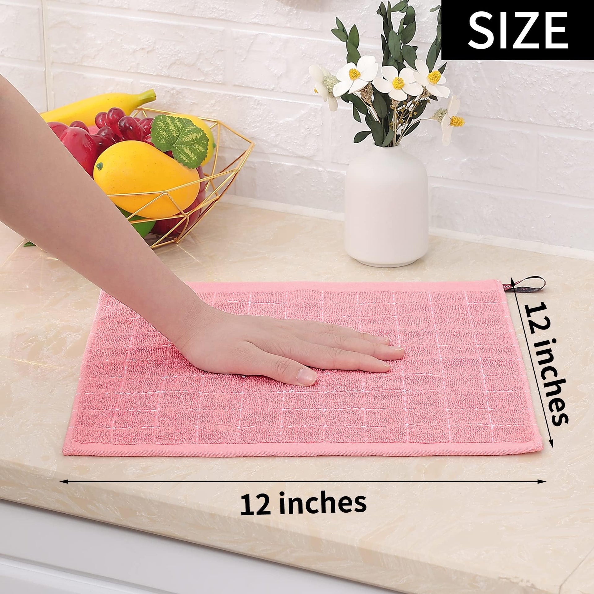 100% Cotton Terry Kitchen Dish Cloths (24 Count)