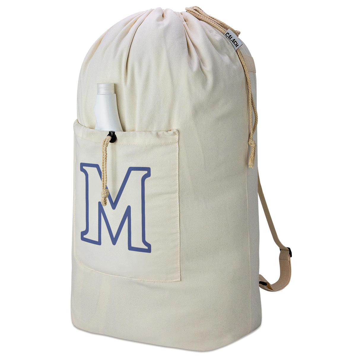Laundry Bag Backpack Personalized Initial Canvas Laundry Bag