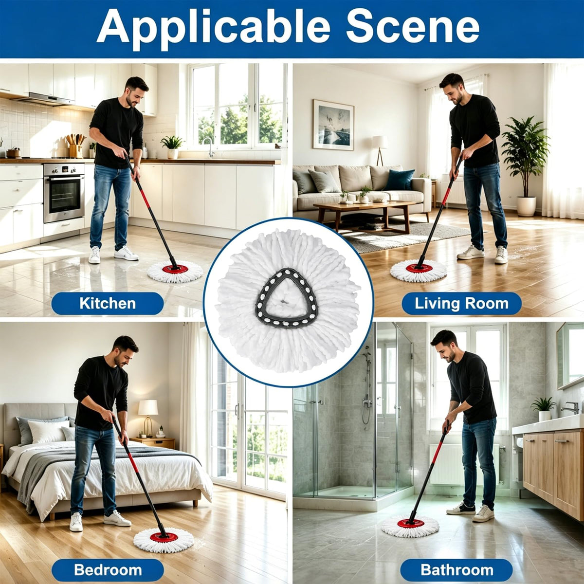 20 Pack Spin Mop Replacement Heads