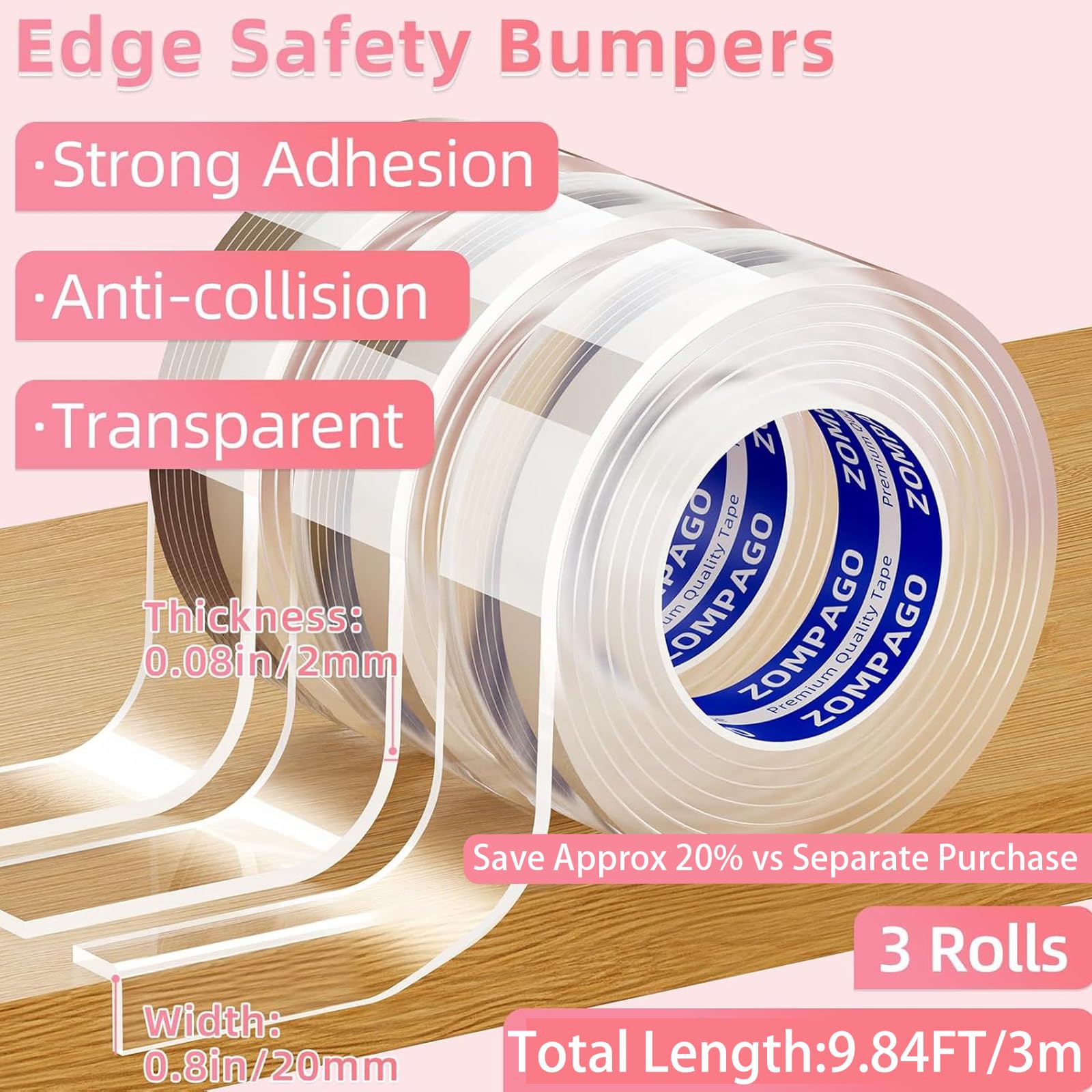 Baby Corner Proofing Edge Protector Strip (3 Count)