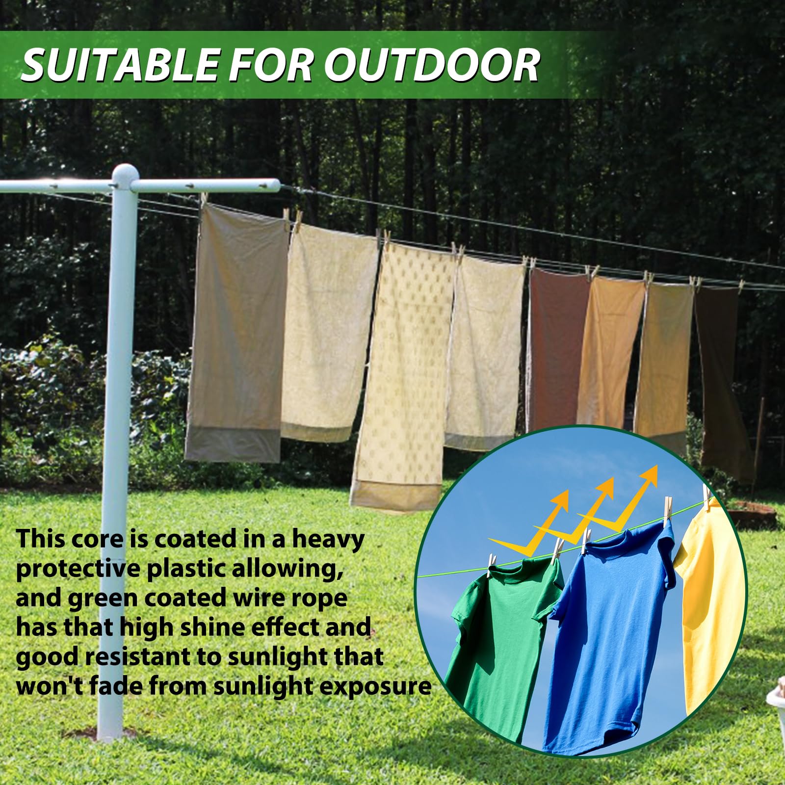 1 8" Clothes Line Outdoors