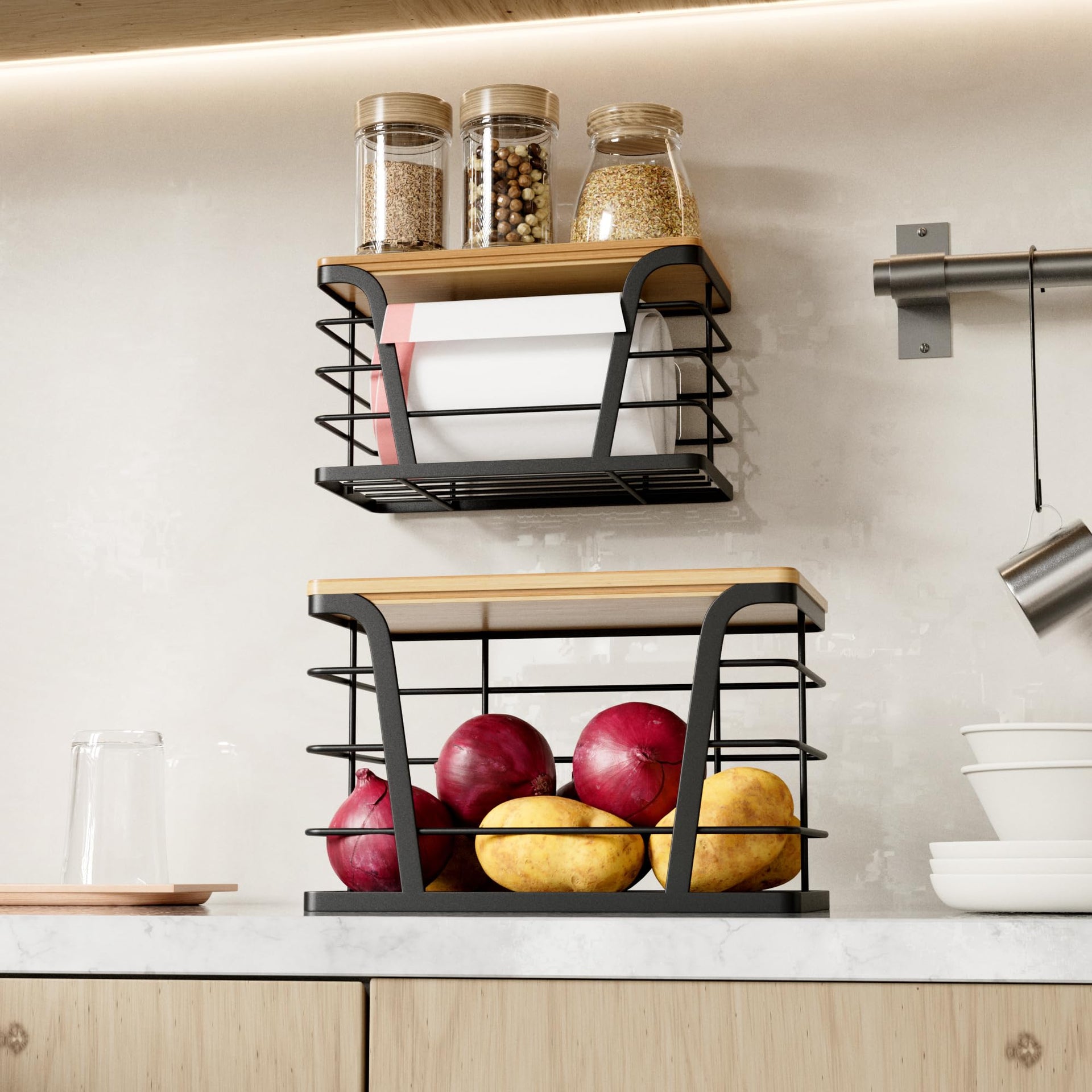 2 Pack Stackable Storage Laundry Kitchen Organizers (2 Count)