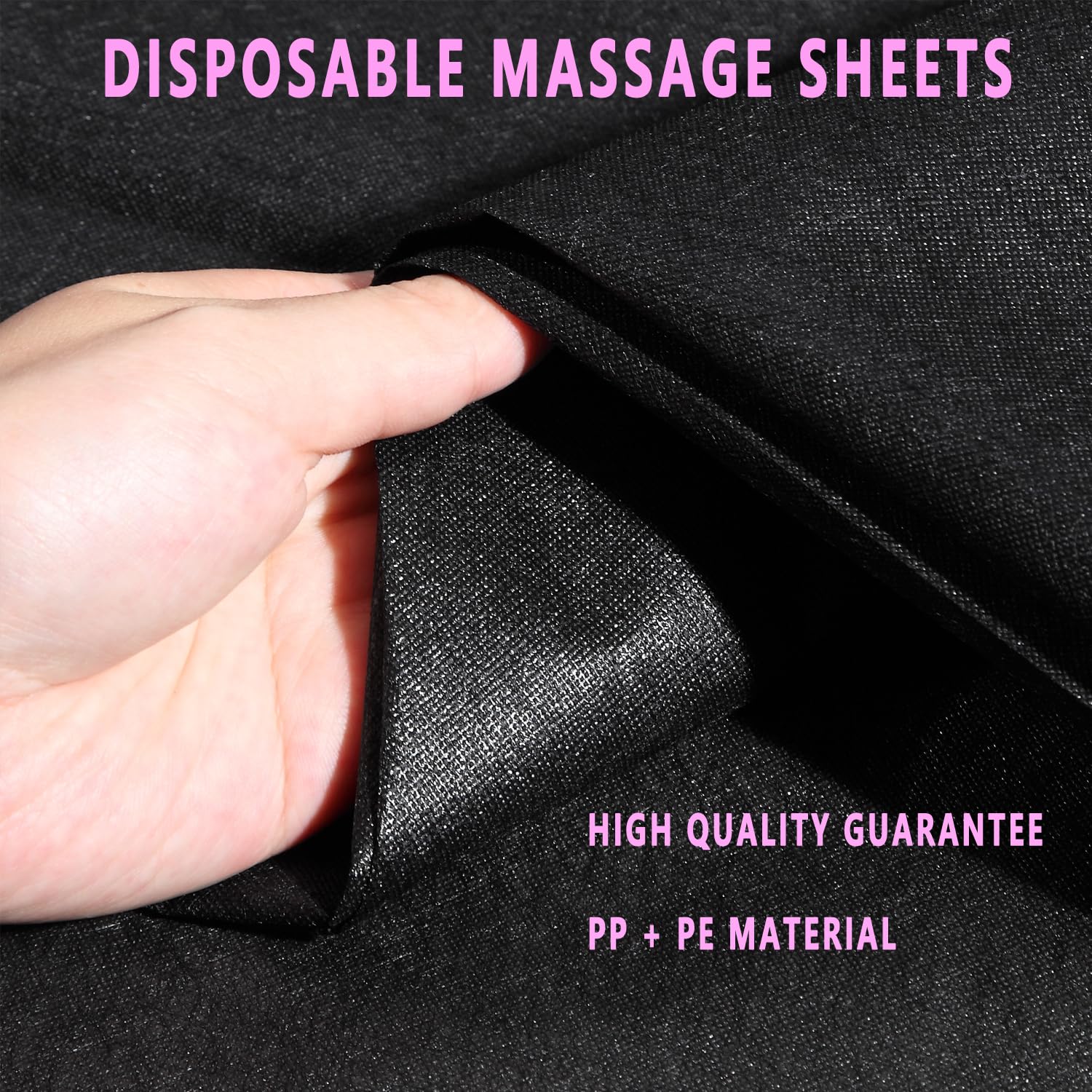 Disposable Bed Sheets 100 Pcs 31" x 71" Massage Table Sheets Non Woven Fabric SPA Bed Cover Breathable for Massage Beauty Tattoos（Black） (100 Count)